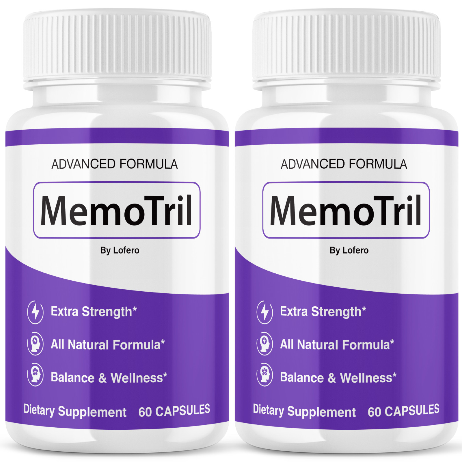 (2 Packs) Memo Tril Nootropic Natural Formula Brain Supplement, MemoTril (120Ct)