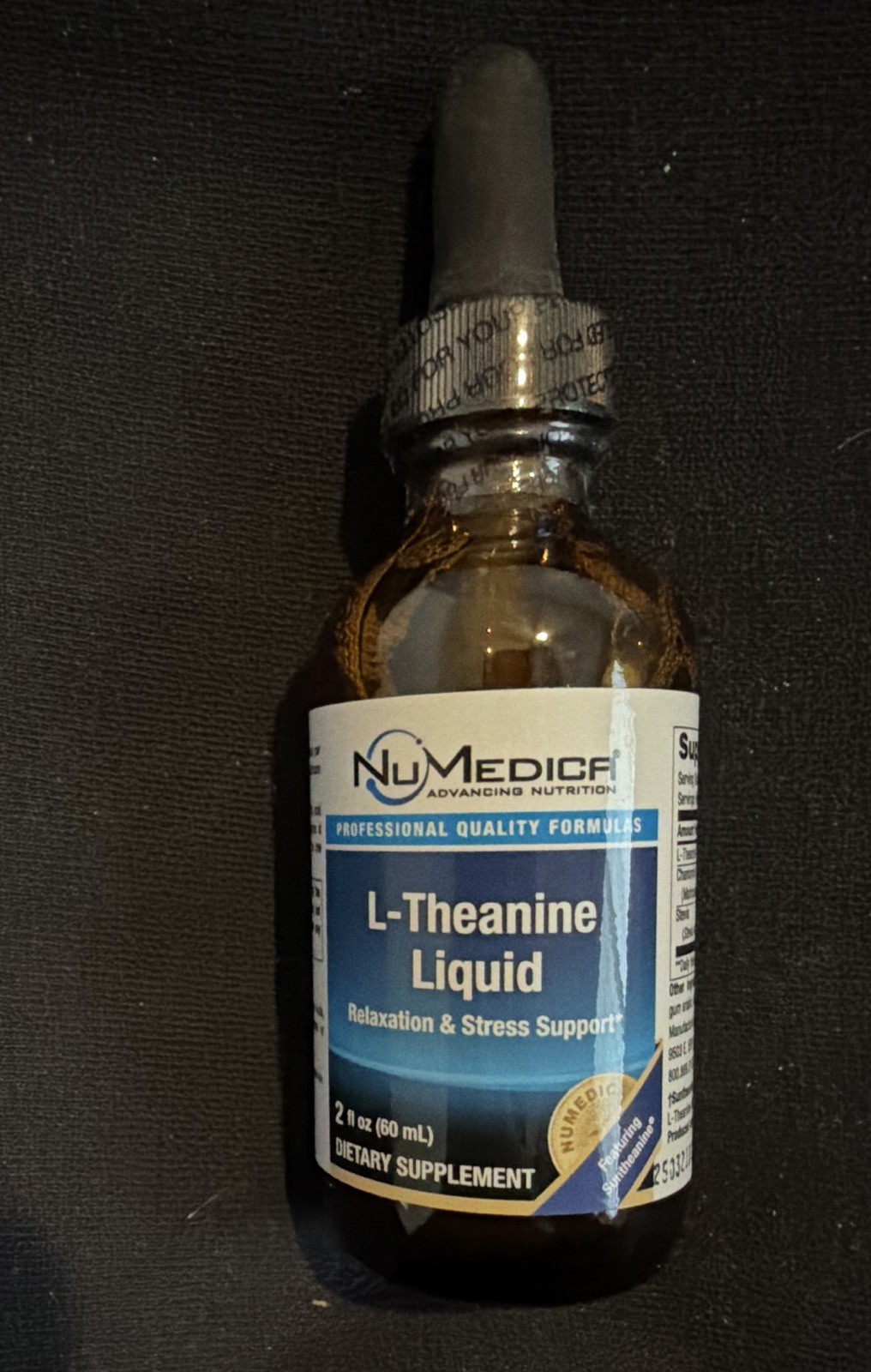 NuMedica L-Theanine Liquid Drops 200mg Stress Support Lemon 2 fl oz