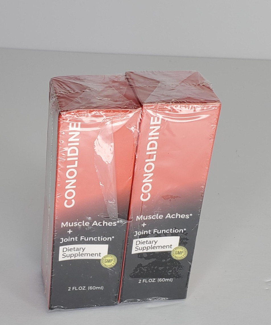 Conolidine Dietary Supplement 2 Pack 2 fl oz Each Muscle Aches Exp. 6/27