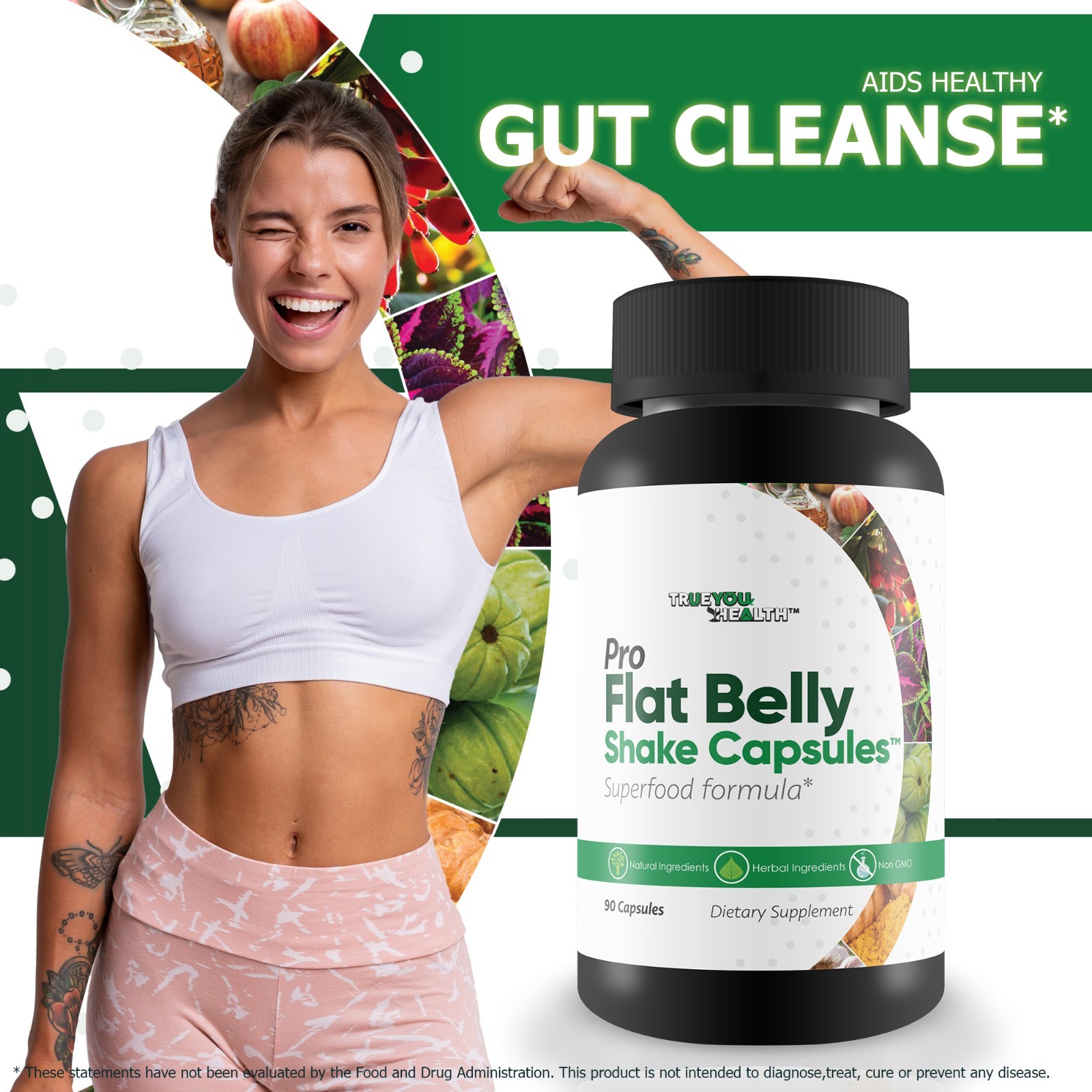 Pro Flat Belly Shake Capsules – Gut Cleanse to Help Reduce Bloating – Cleansing