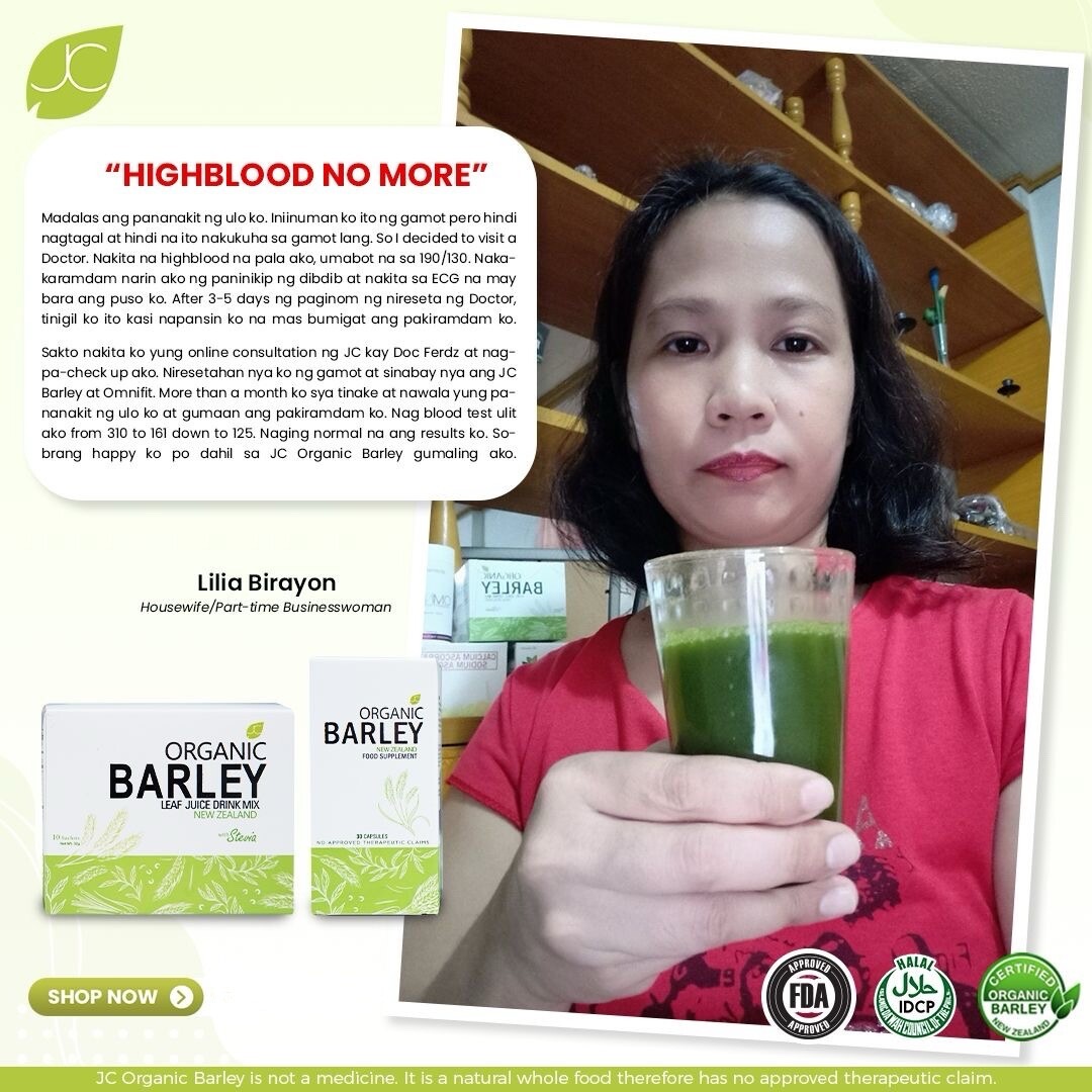 JC pure organic barley capsules from New Zealand