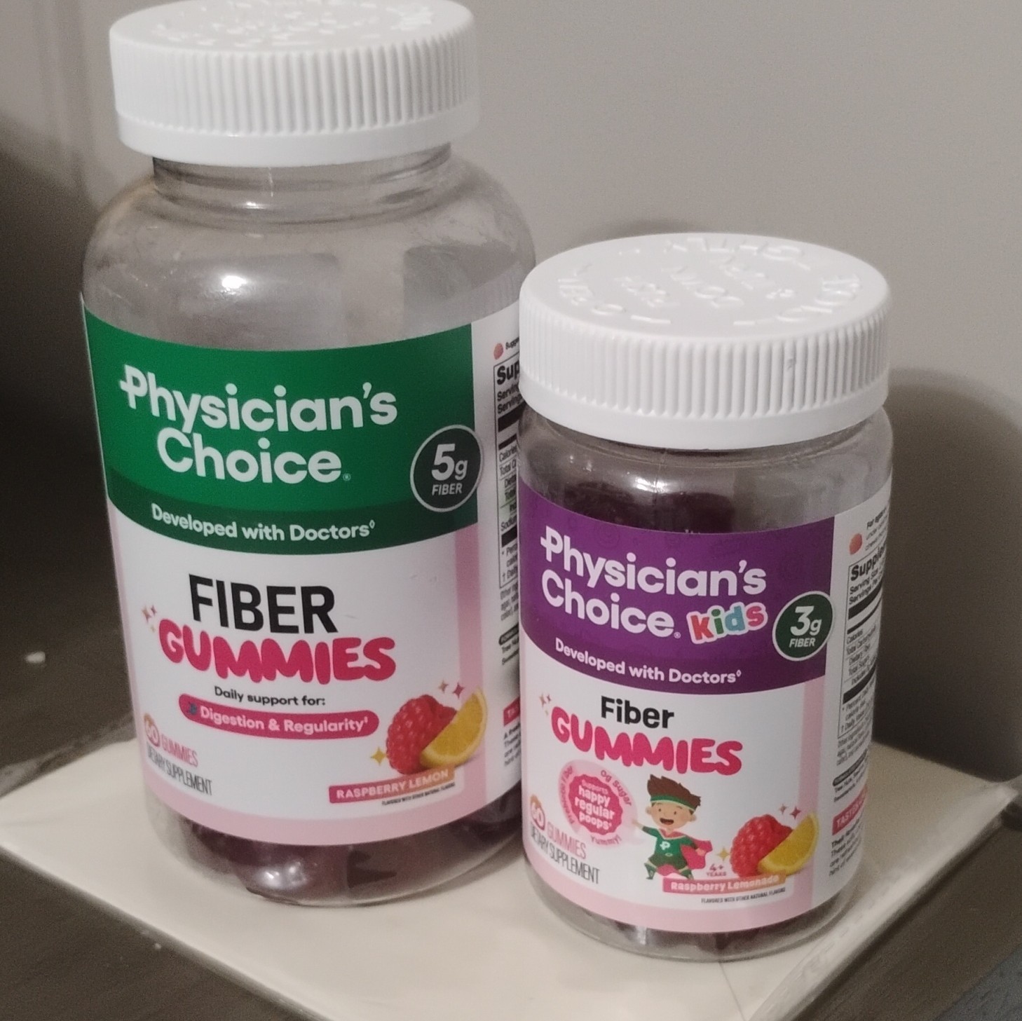 Physician’s Choice Fiber Gummies Digestive Support Adult & Kids Raspberry Lemon