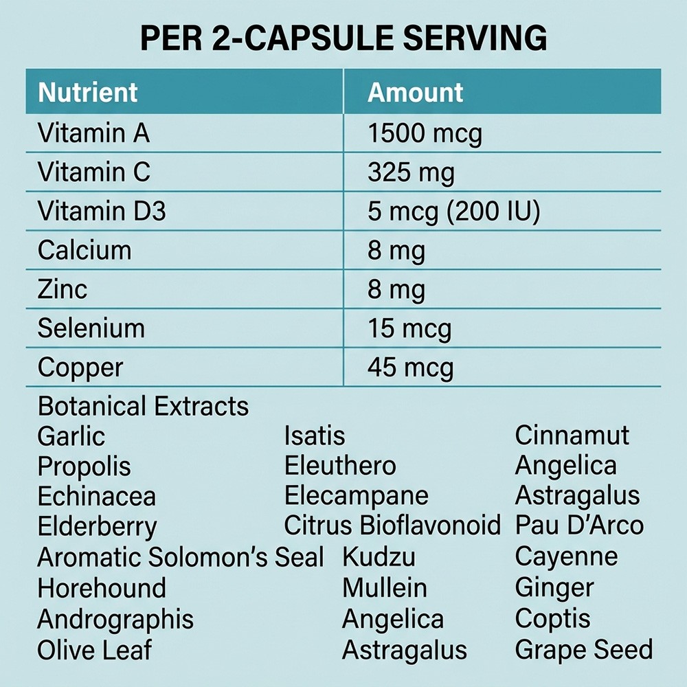 30-in-1 Immune Support Supplement-With Vitamin C, Zinc & Natural Herbal Extracts