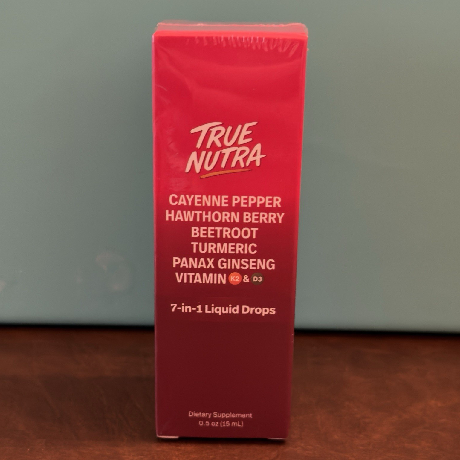 True Nutra 7-in-1 Liquid Drops Cayenne Hawthorn Beet Turmeric Ginseng K2 D3 .5oz