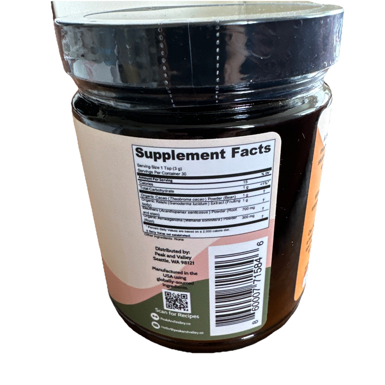 Peak and Valley Balance My Stress Adaptogen Blend 3.17 oz Exp 02/26