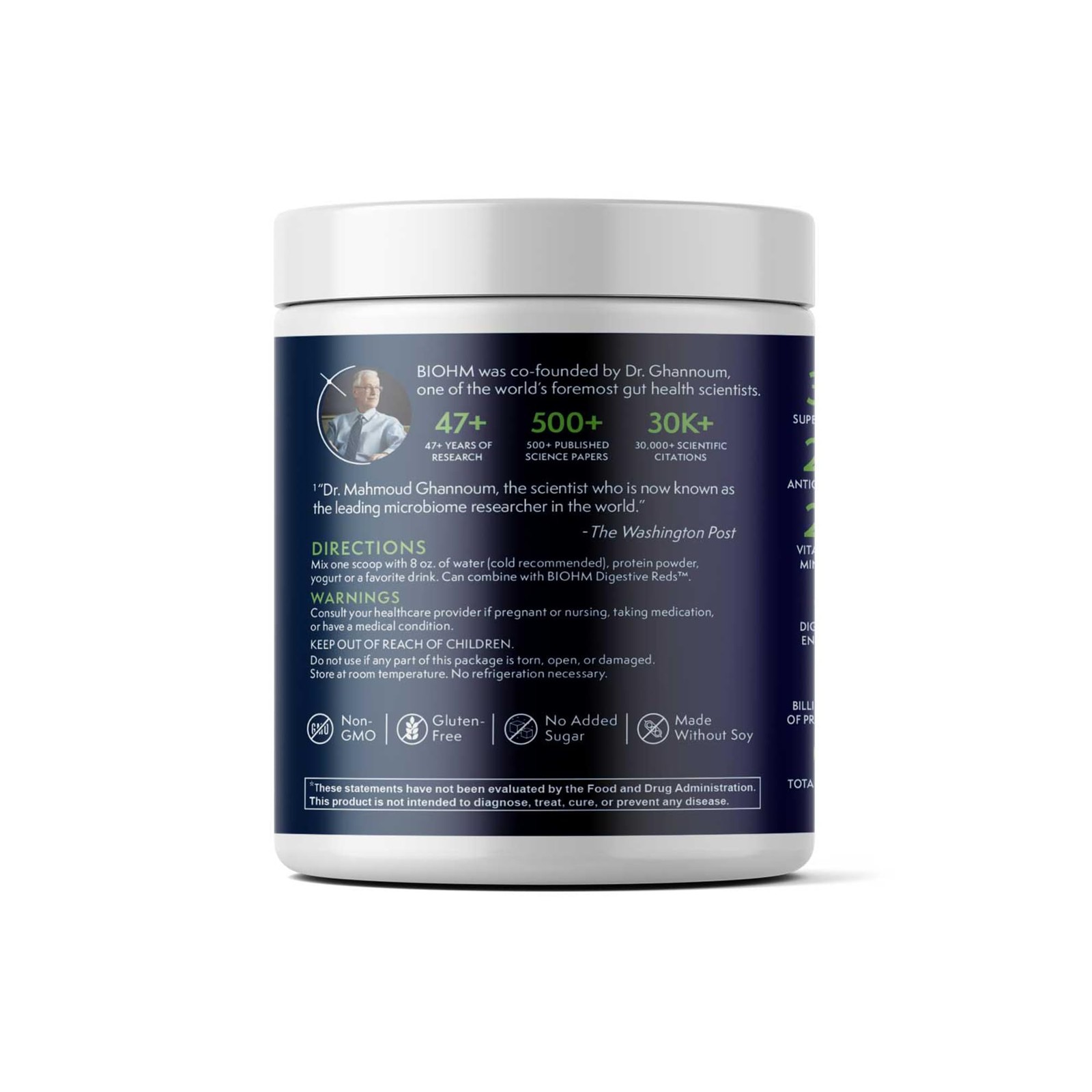 BIOHM Digestive Greens, Green Superfood Powder (7.4 Oz, 7.4 Ounce (Pack of 1)