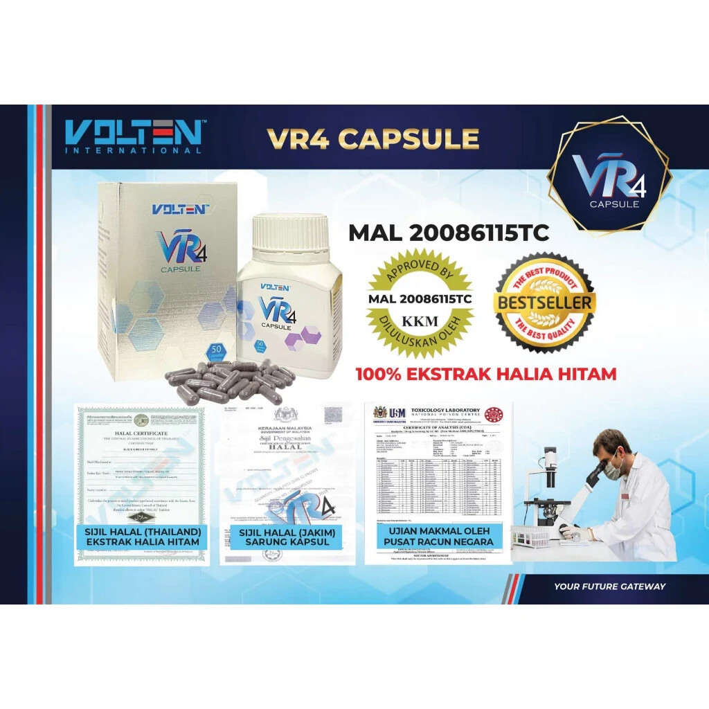 2x Volten VR4 Capsule Black Ginger Extract Plant Based General Health