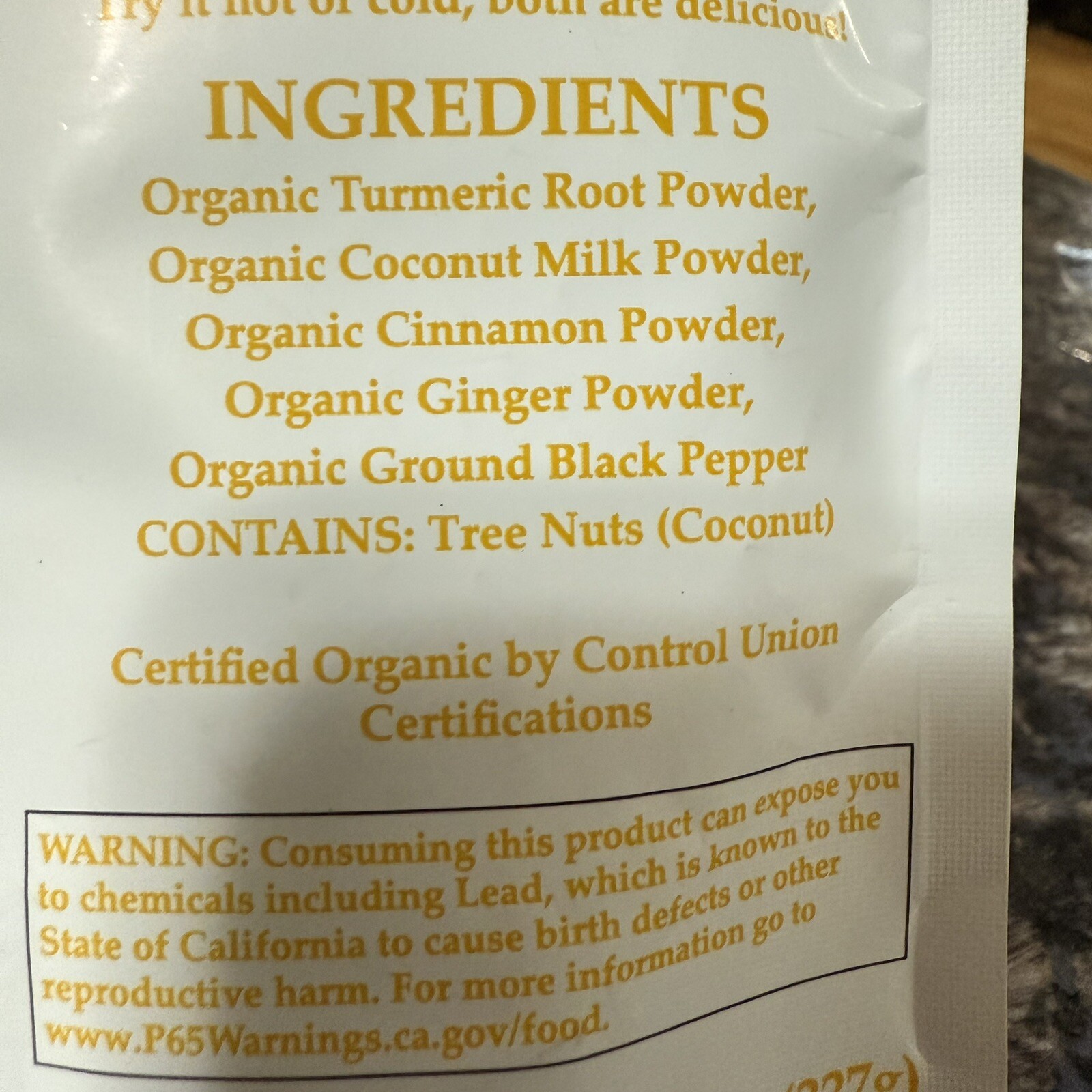 CERTIFIED ORGANIC GOLDEN MILK LATTE