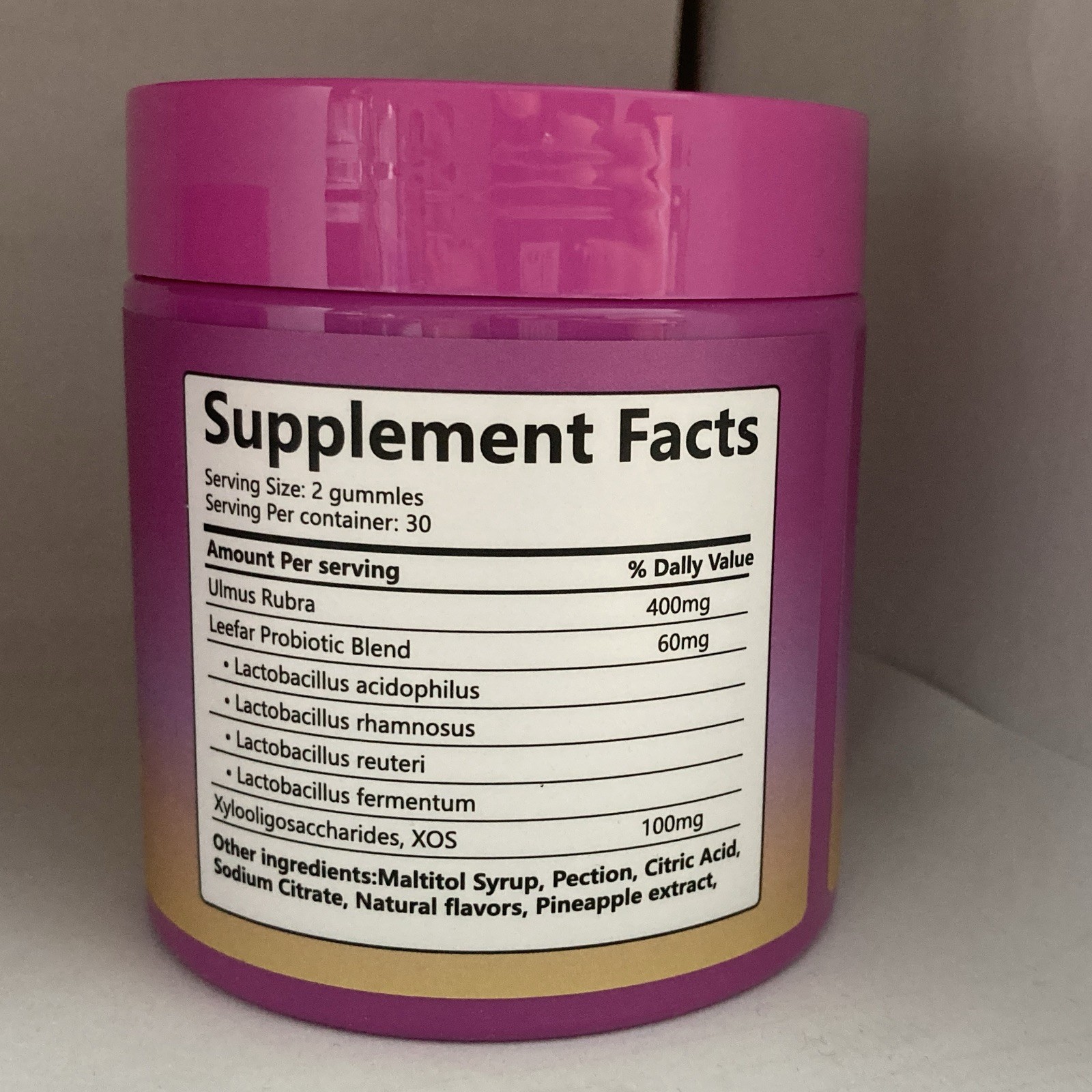 Boqiao Women’s Probiotic + Slippery Elm Pineapple Flavor, 60 Gummies