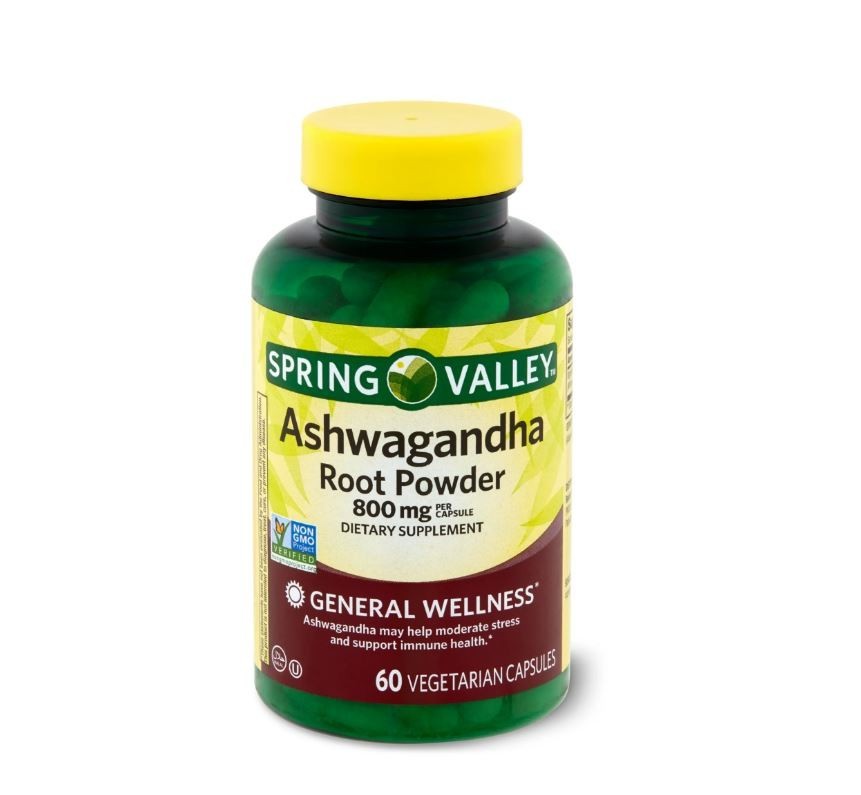 Spring Valley Ashwagandha General Wellness Dietary Supplement 800 mg, 60 Count