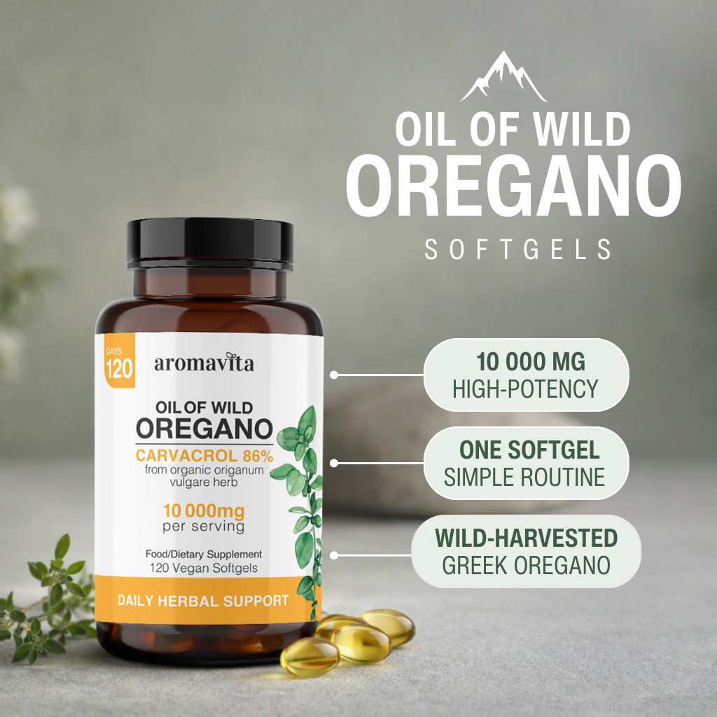 Aromavita Premium Wild Oregano Oil 120 Capsules | High Potency Immune Support