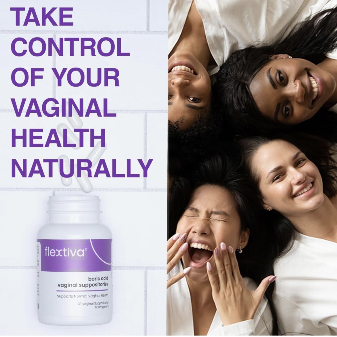 07/26 Flextiva Vaginal Suppositories Vaginal Health pH Balance for Women