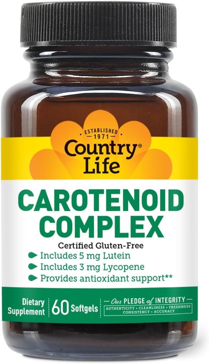Certified Gluten Free Carotenoid Complex with Lutein & Lycopene – 60 Softgels