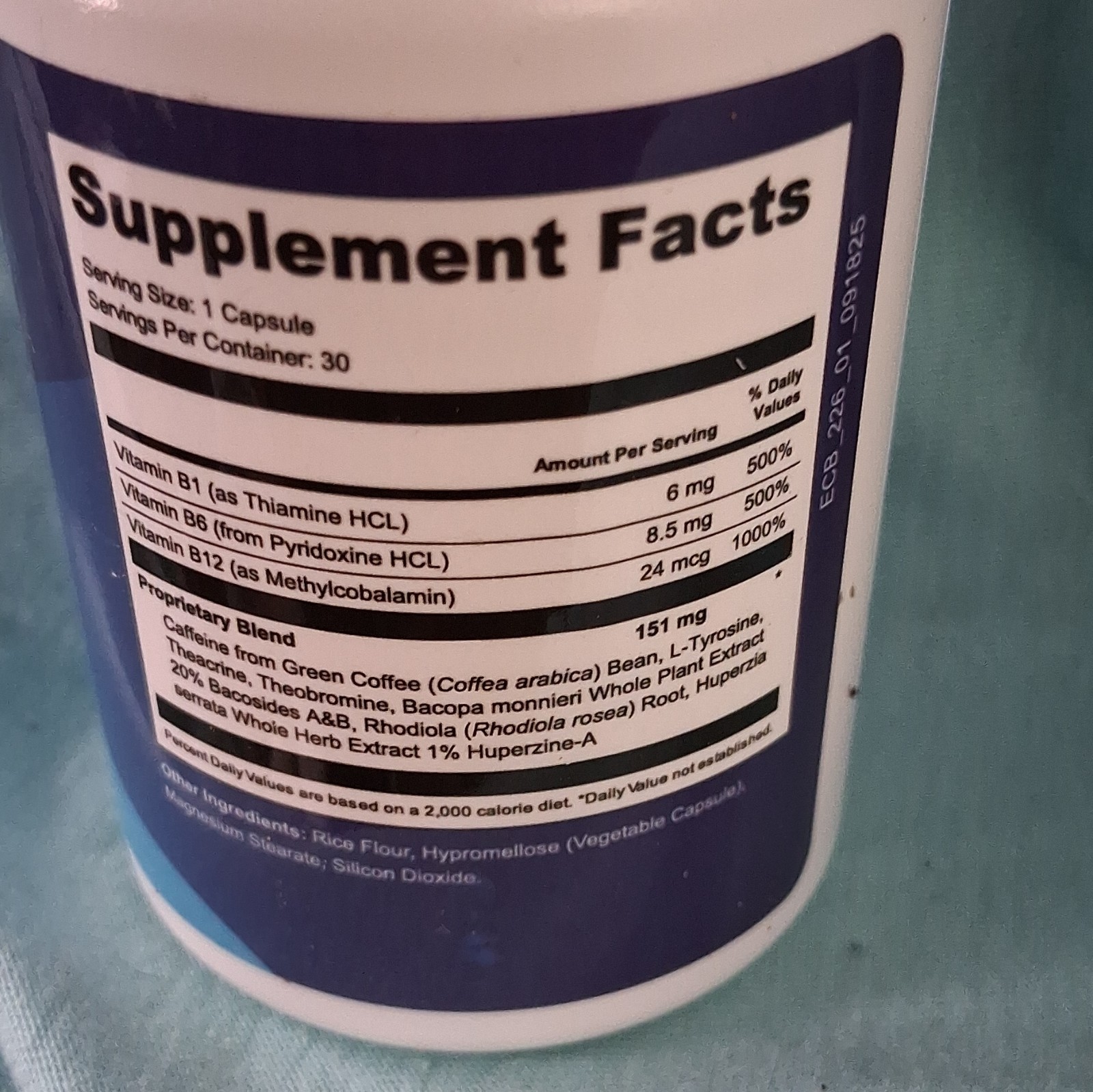 Memocept Cognitive Health Dietary Supplement 30 Veg Capsules B1 B6 B12 Caffeine