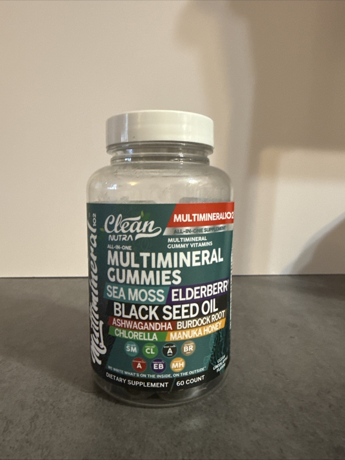 Clean Nutra Multimineral Gummies Sea Moss Elderberry Black Seed Oil 60ct