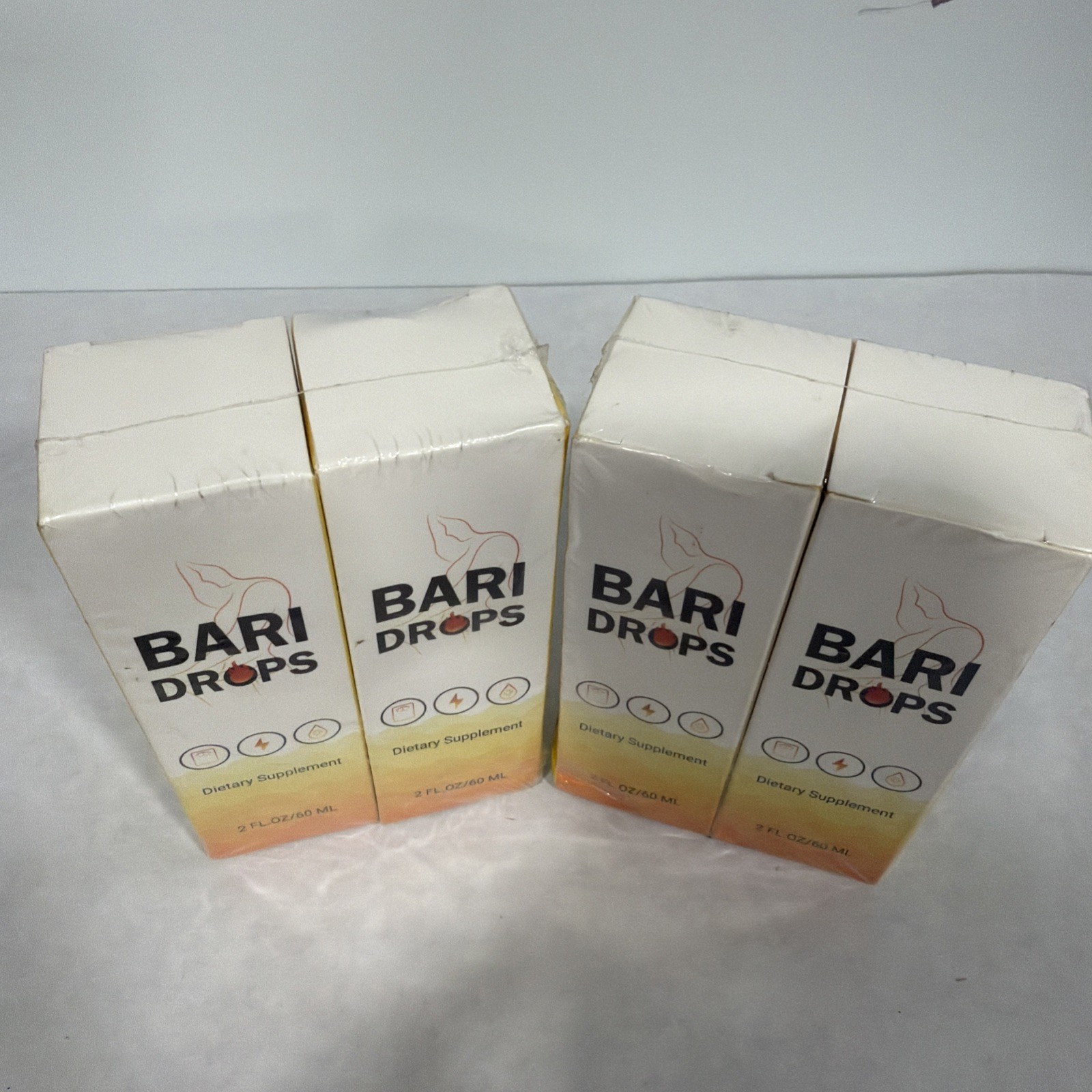 4 Pack Bari Drops – Fitness Health Energy Beauty, 2 fl oz each, exp 11/27