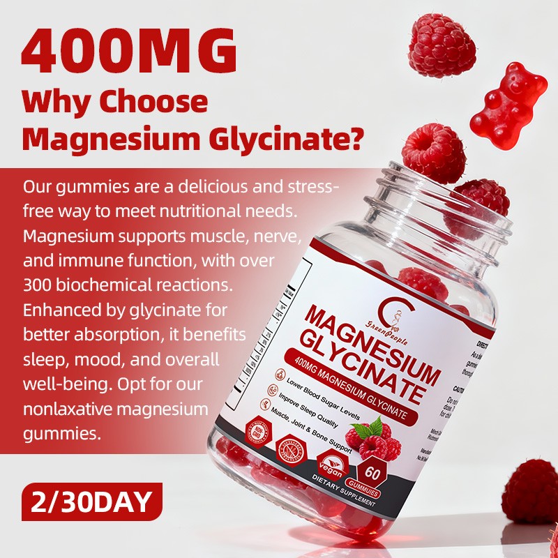 High Absorption Magnesium Glycinate Gummies – Sleep & Relaxation Support, 60ct