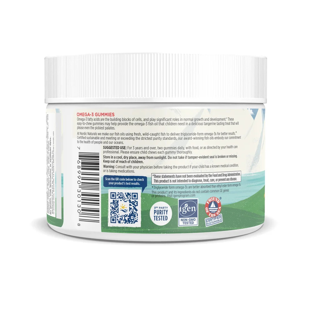 Nordic Naturals Omega 3 Gummies – Daily Omega-3s, DHA & EPA, 60 Ct