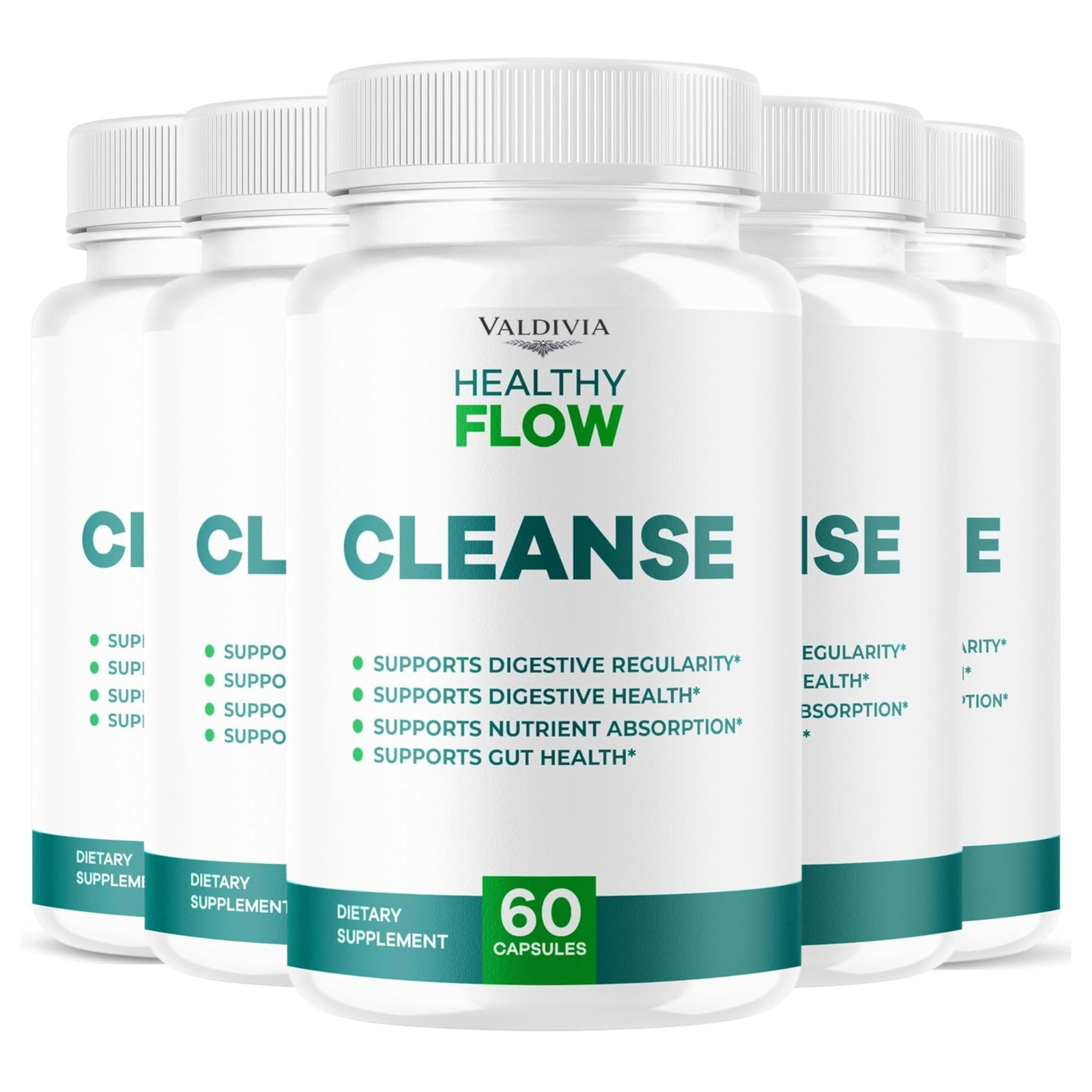 Healthy Flow Cleanse Liver Detox Supplement Capsules Natural 5 Pack 300Ct