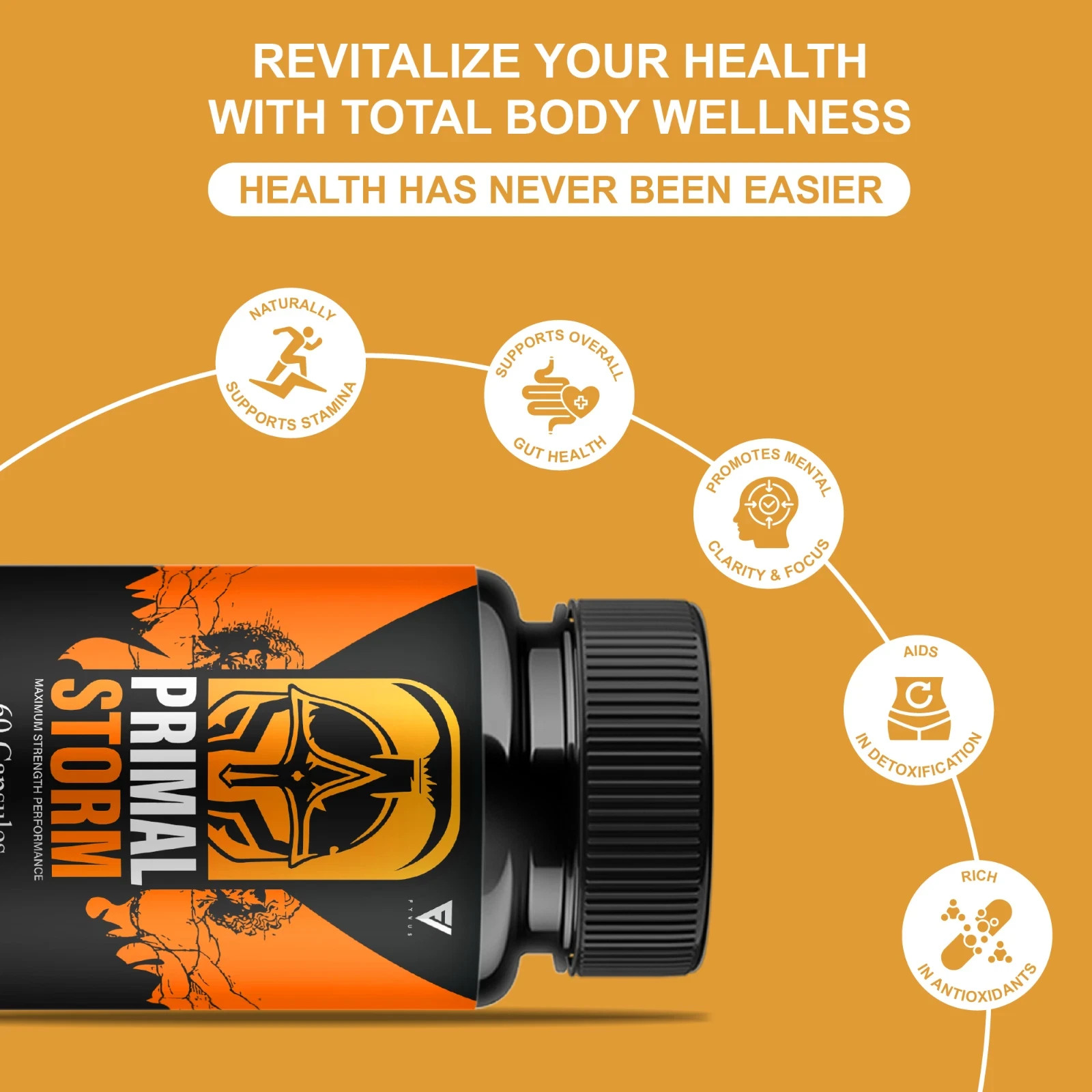(5 Pack) Primal Storm Performance Support, PrimalStorm Capsules (300 Capsules)