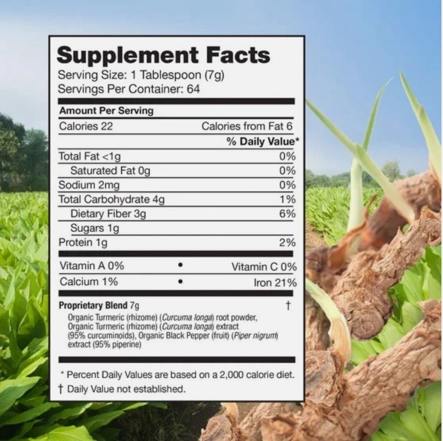 Feel Good Organic Turmeric Powder 16 oz – 95% Curcumin, Black Pepper Extract