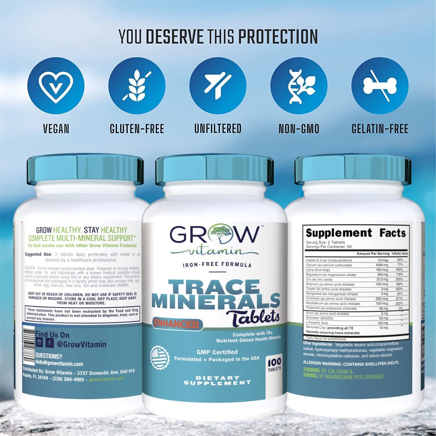 Miracle Multi MEGA Minerals MADE IN USA, NON-GMO, High Potency, 100 TABLETS