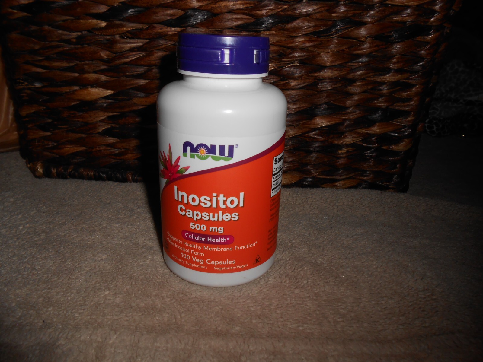 NOW FOODS Inositol 500 mg 100 Veg Capsules Exp 07/26