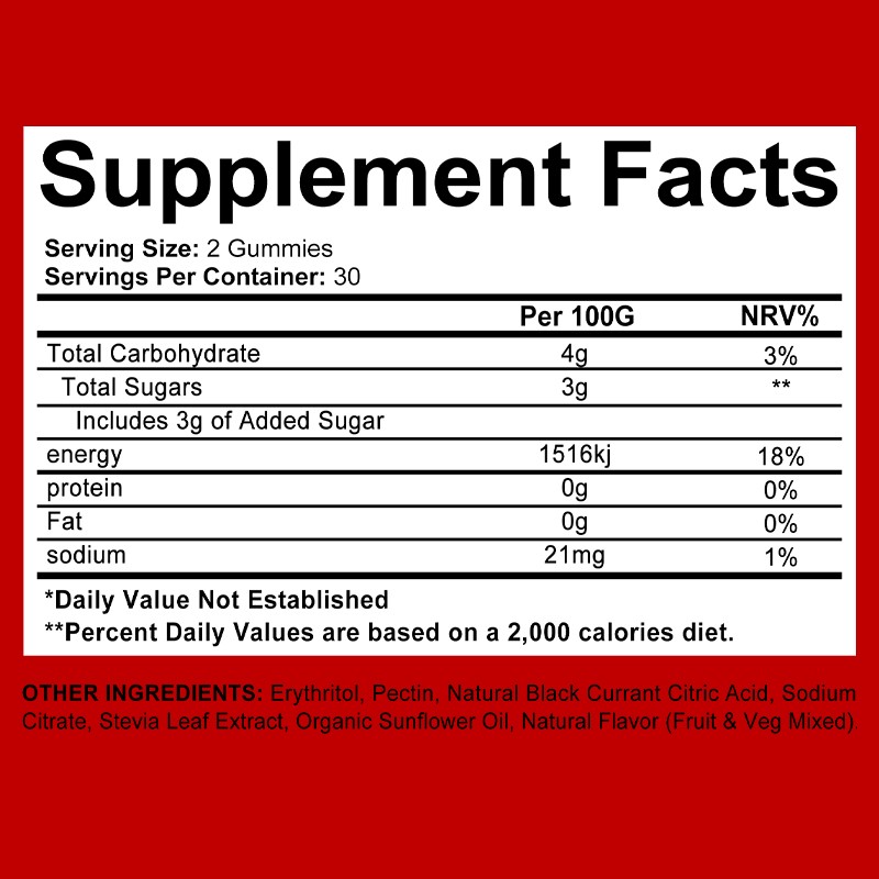 Fruit and Vegetable Gummies-All-Natural Vitamins,Minerals for Full-Body Wellness