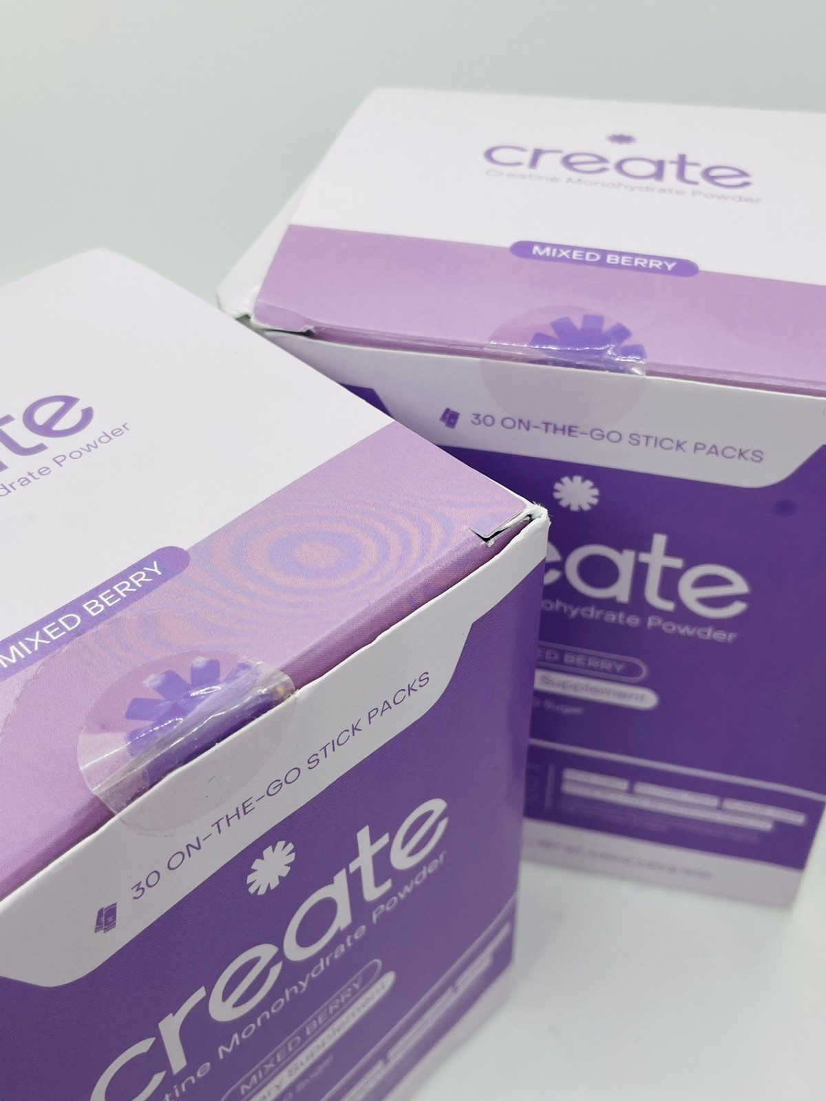 2 Pack Create Creatine Monohydrate On-The-Go Sticks Mixed Berry 60 Ct. Exp 8/27