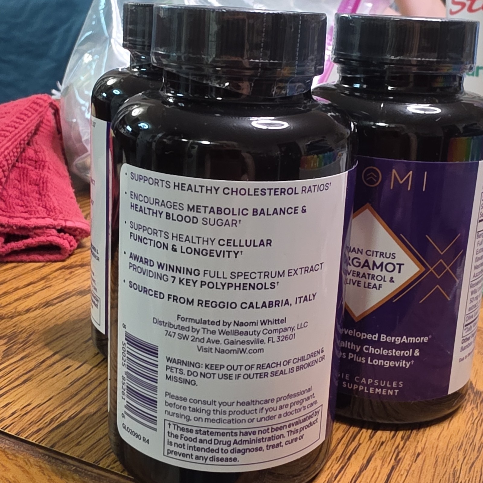 NAOMI Italian Citrus Bergamot 500mg w/ Resveratrol – 90 Capsules Each Bottle