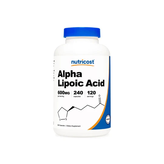NUTRICOST Alpha Lipoic Acid – 600mg Serving/120 Servings- 240 Caps – EXP 8/2025