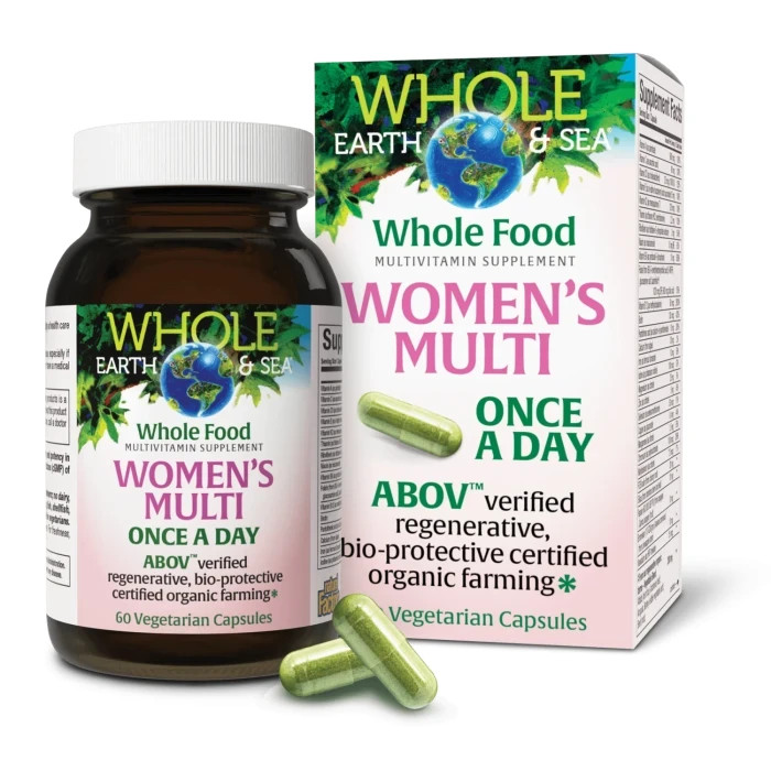 Natural Factors Whole Earth & Sea Women’s Multi, Once a day, 60 veg caps