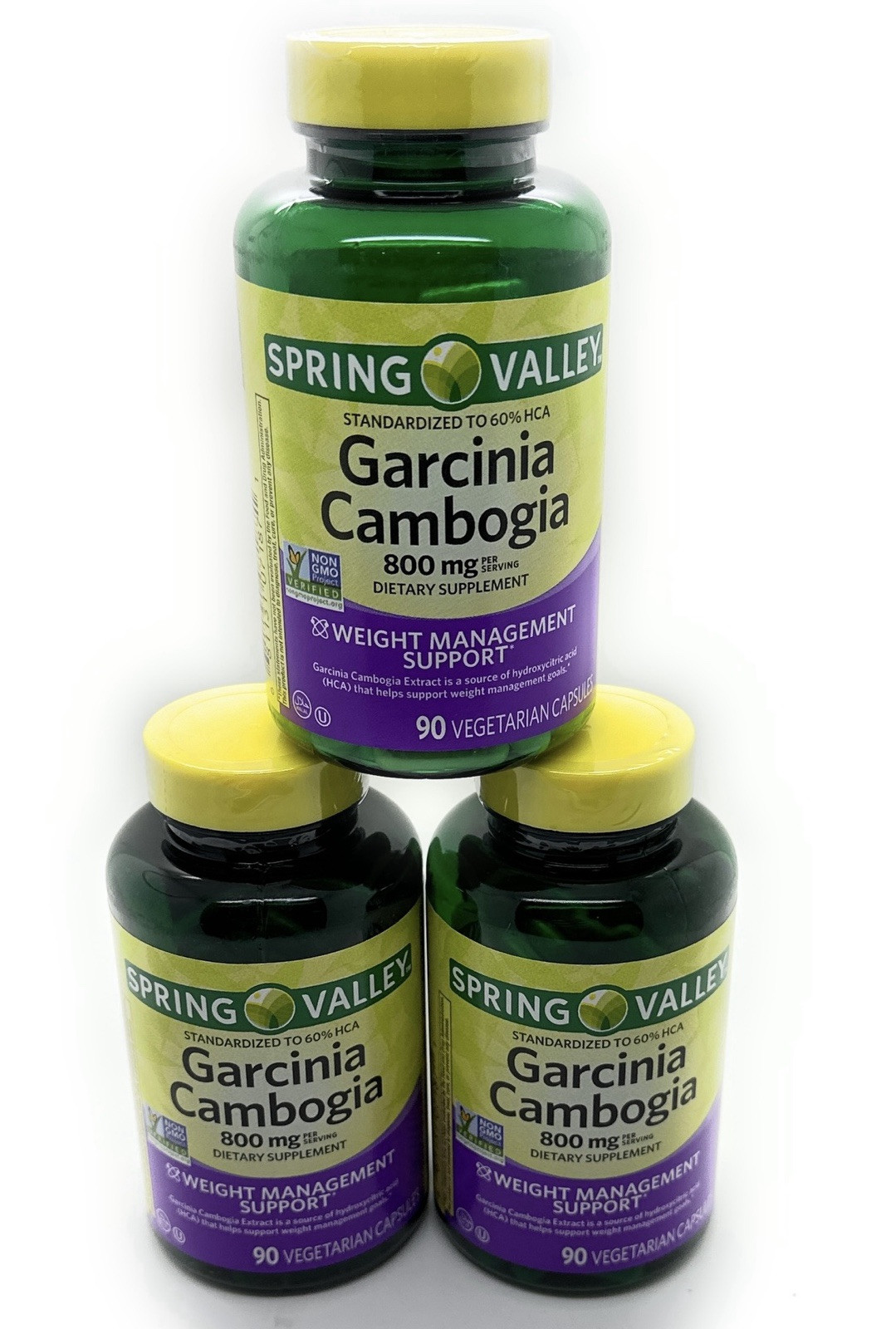 3 Bottles of Spring Valley Garcinia Cambogia 90ct Each bottle. Plus 7 Day Cont