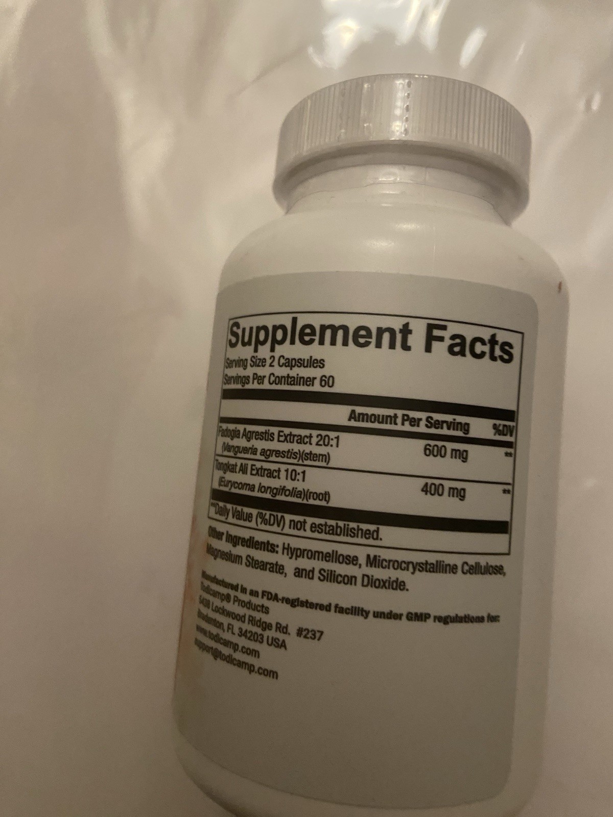 Fadogia Agrestis Tongkat Longjack Complex 1000mg by TODICAMP – 120 Capsules