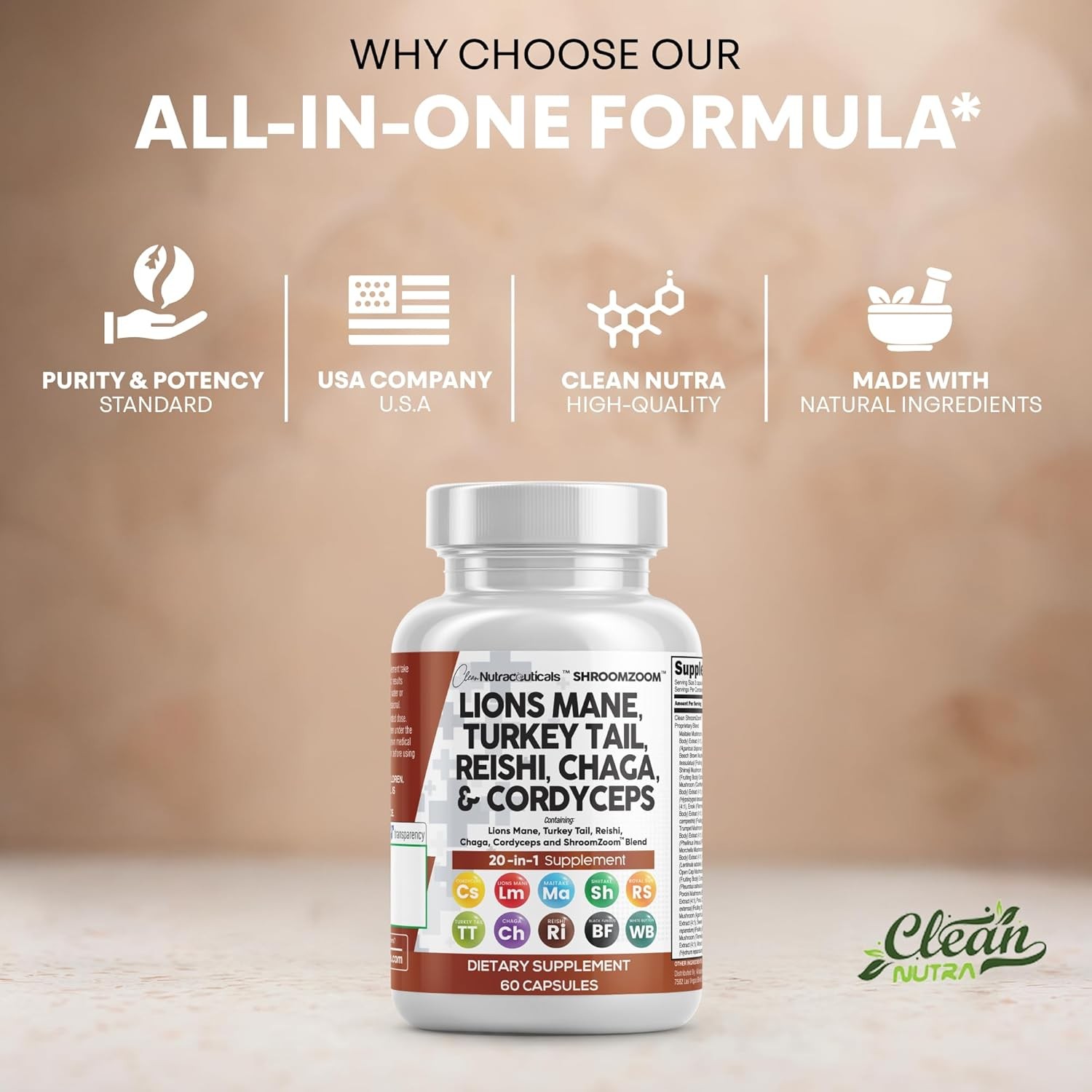 Lion Mane Mushroom Complex 20 In 1 Mushroom Supplement