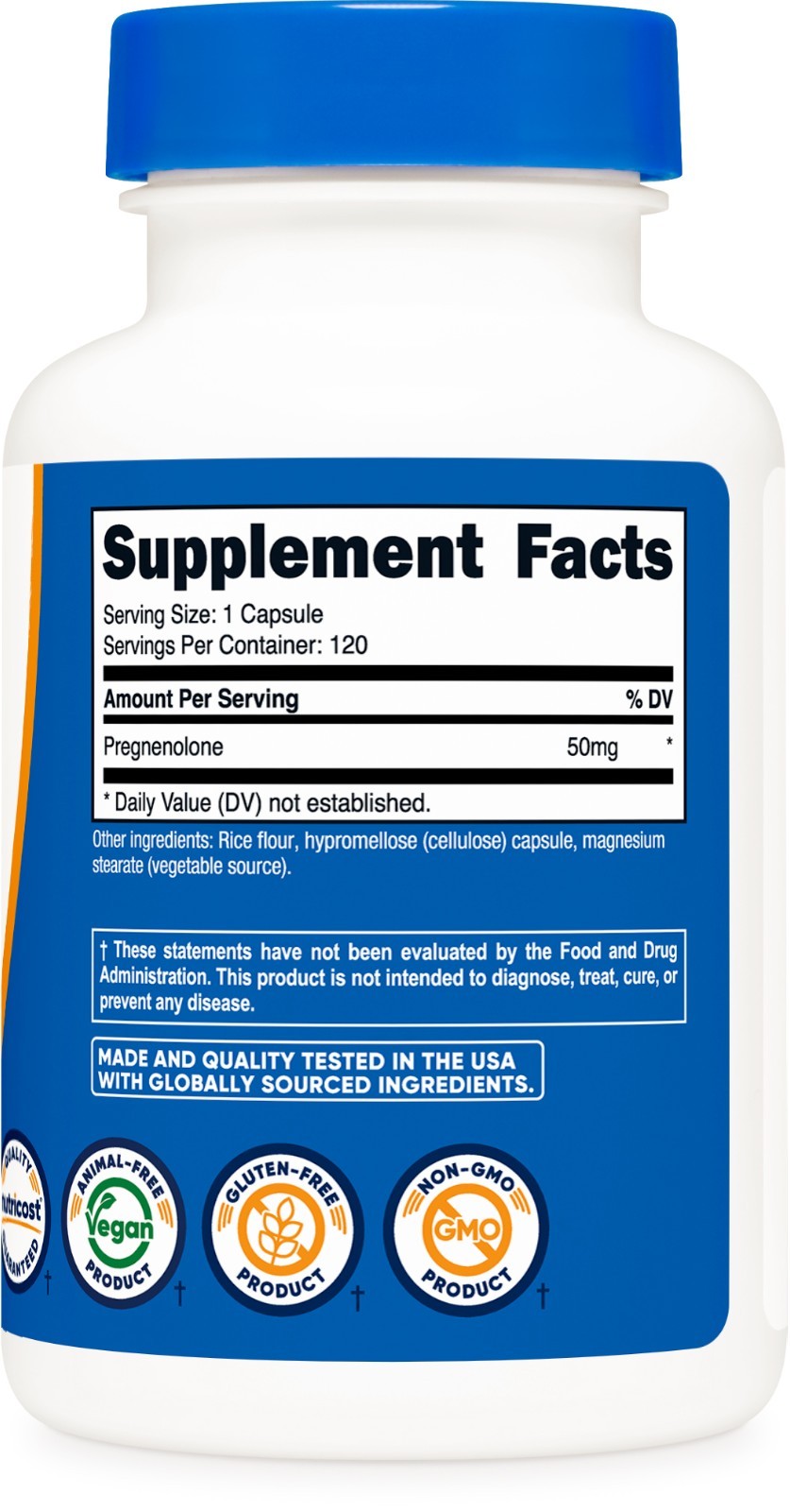 Nutricost Pregnenolone 50mg, 120 Capsules – Non-GMO, Gluten Free