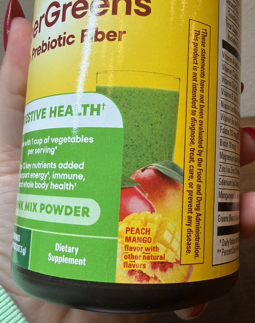 NIB ~ Natures Made SuperGreens with Prebiotic Fiber Drink Mix Powder