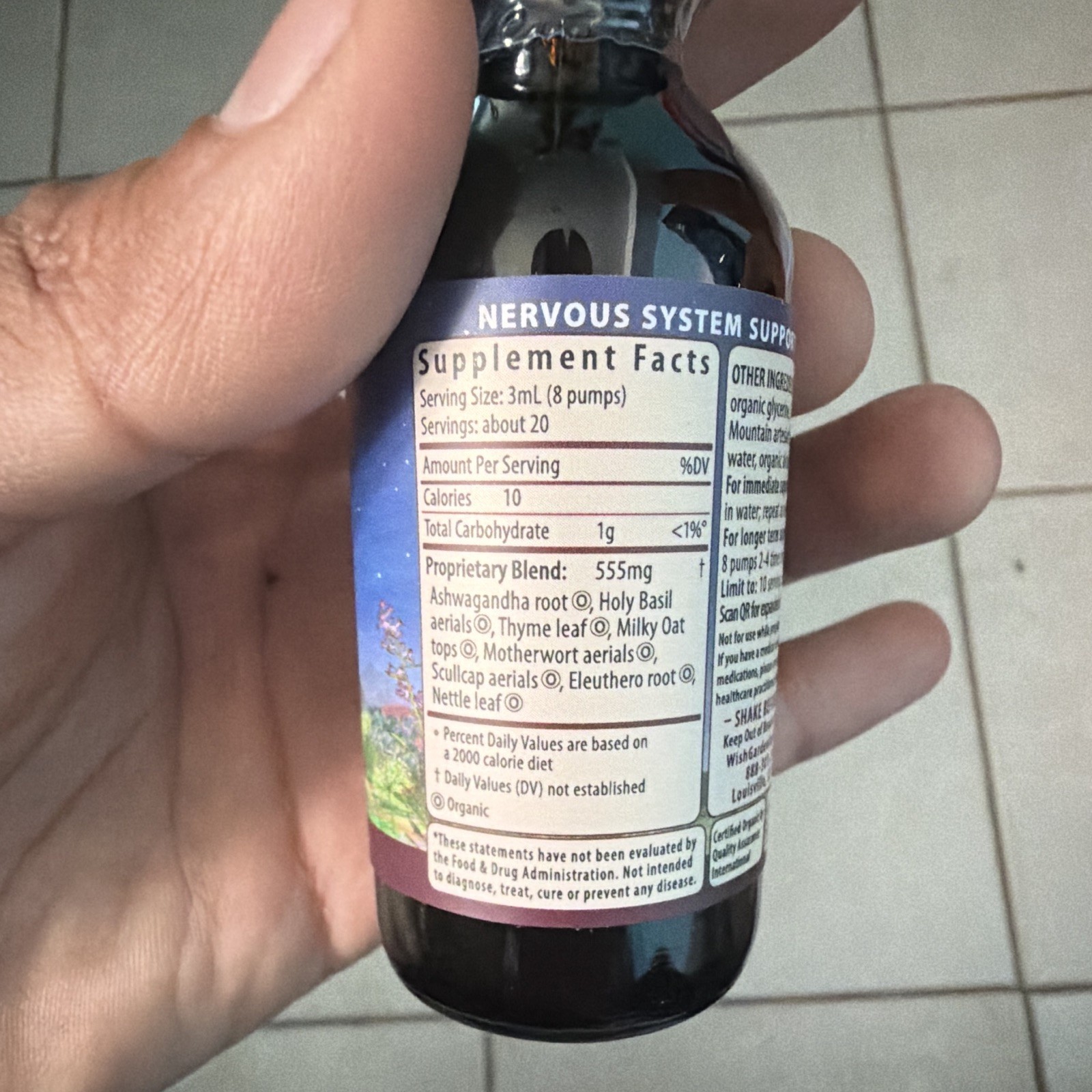 WishGarden Deep Stress Daily Calm Liquid Herbal Supplement 2 fl oz