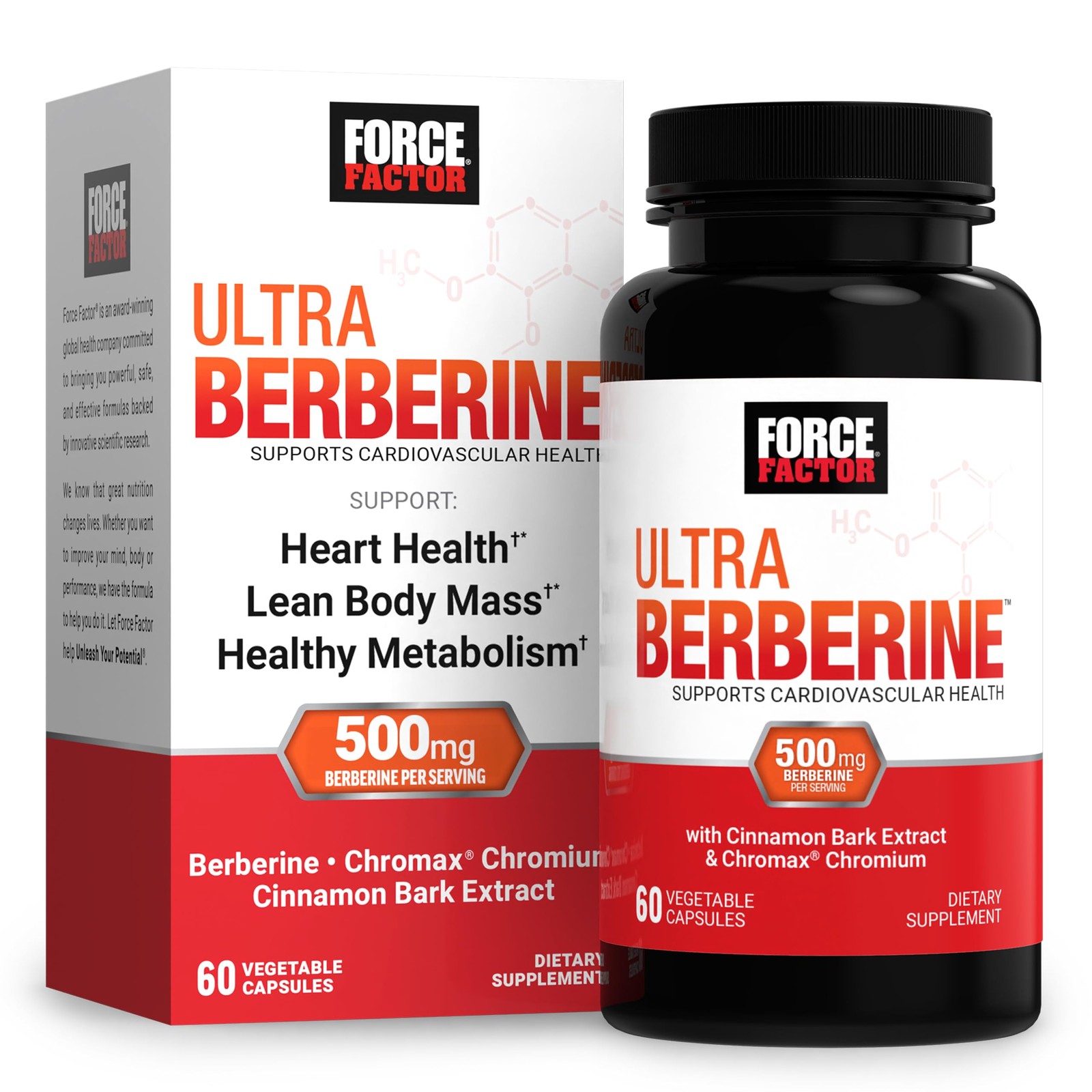 FORCE FACTOR Ultra Berberine, Berberine 60 Count (Pack of 1),