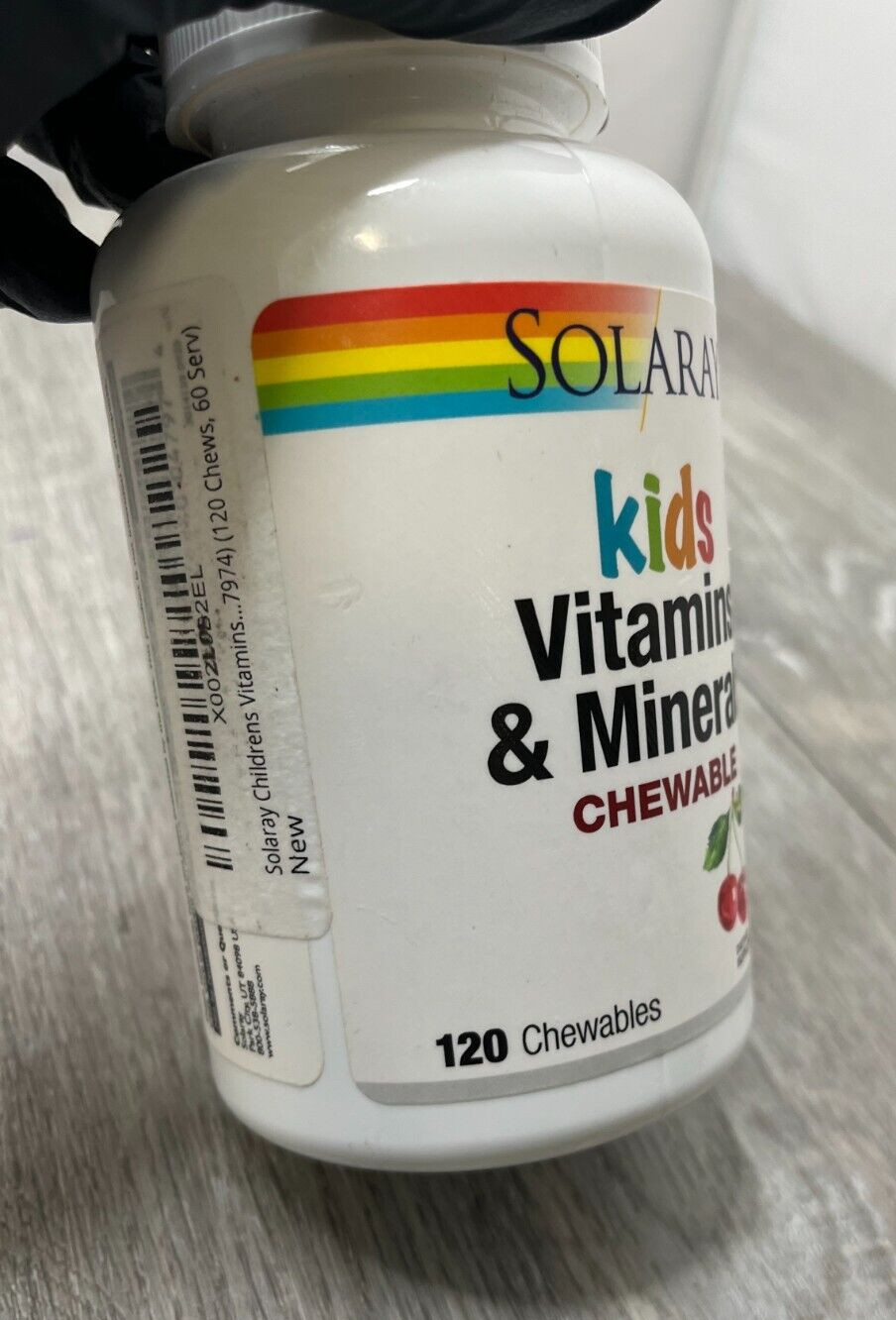 Solaray Kids Vitamins & Minerals Black Cherry 120 Chewables Exp 4/27
