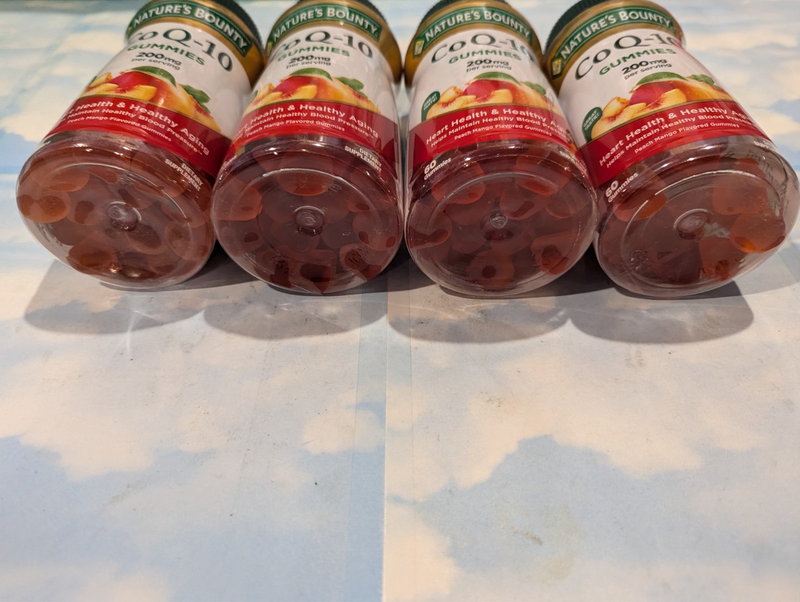LOT (4) NATURE’S BOUNTY CO Q-10 200MG GUMMIES PEACH MANGO FLAVOR 60 CNT