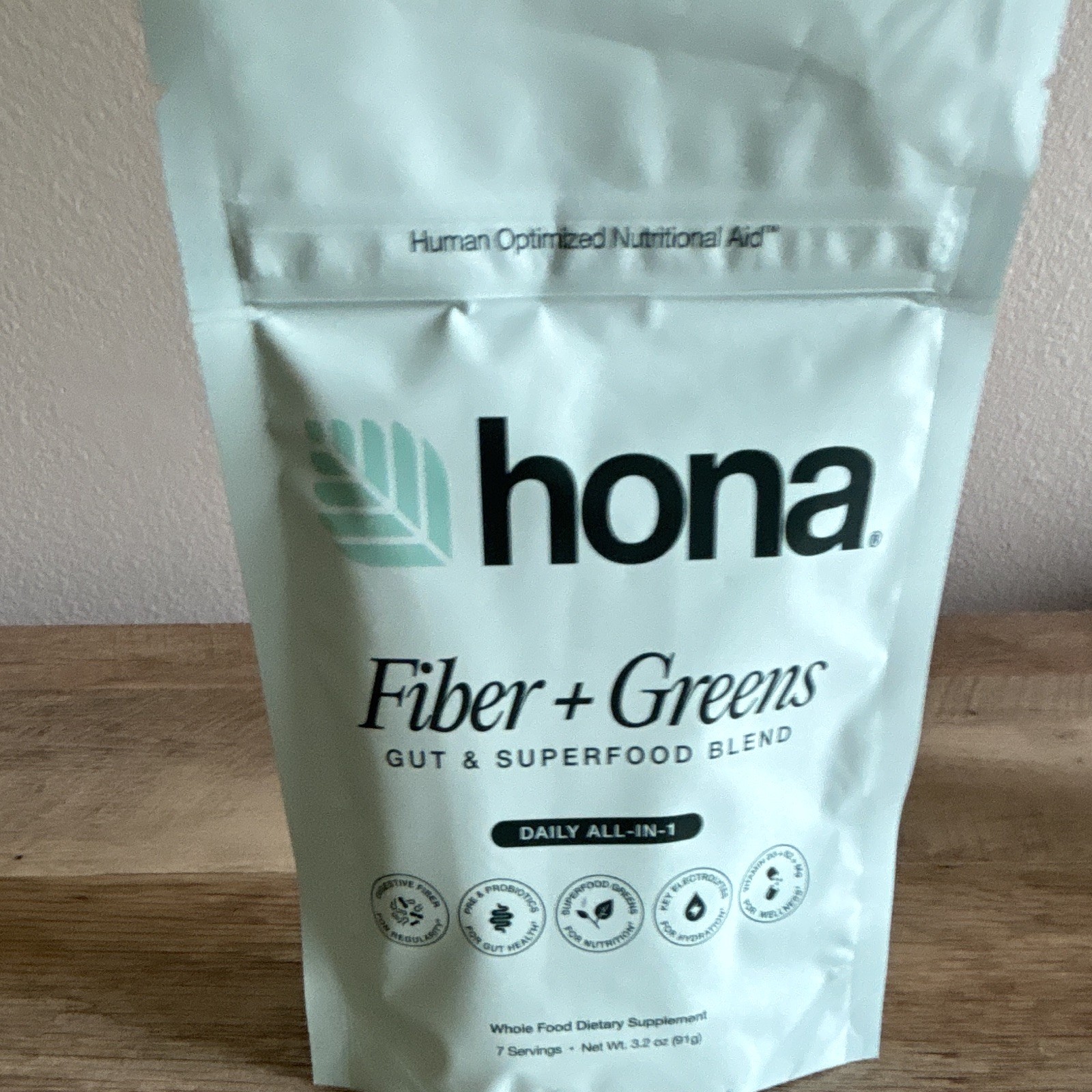 hona Fiber + Greens Gut & Superfood Blend Powder 3.2 oz (91 g) 7 Servings