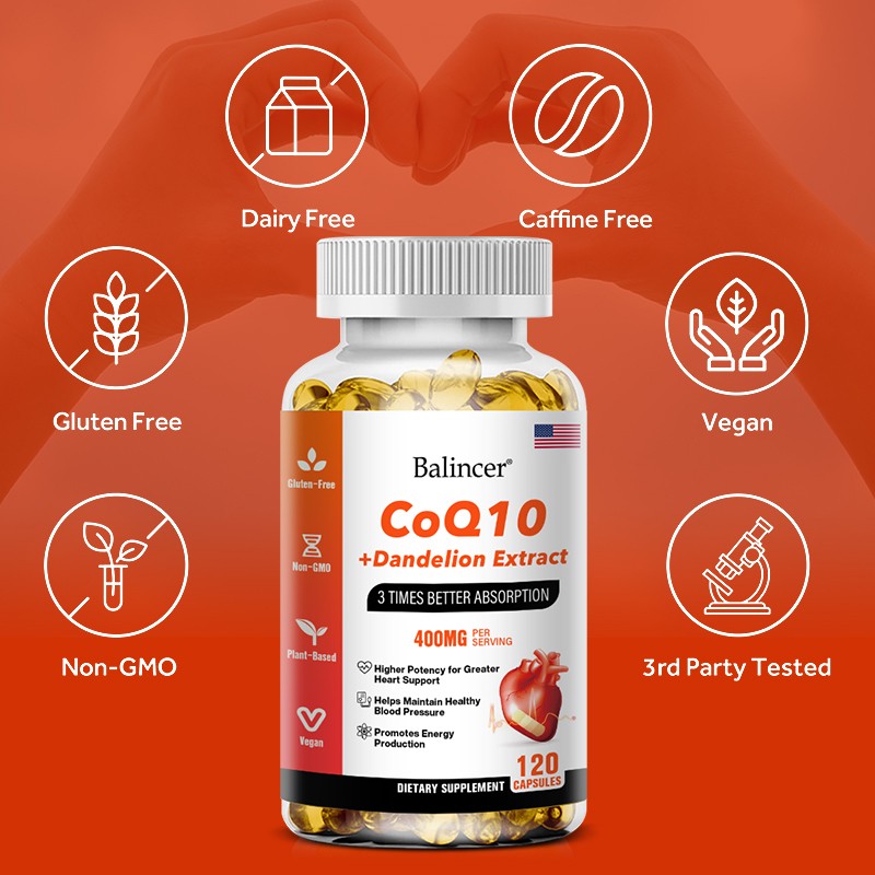 Coq10 350mg 120softgels,Vegetarian Caps,Non-Gmo (Coenzyme Q10),Heart Support