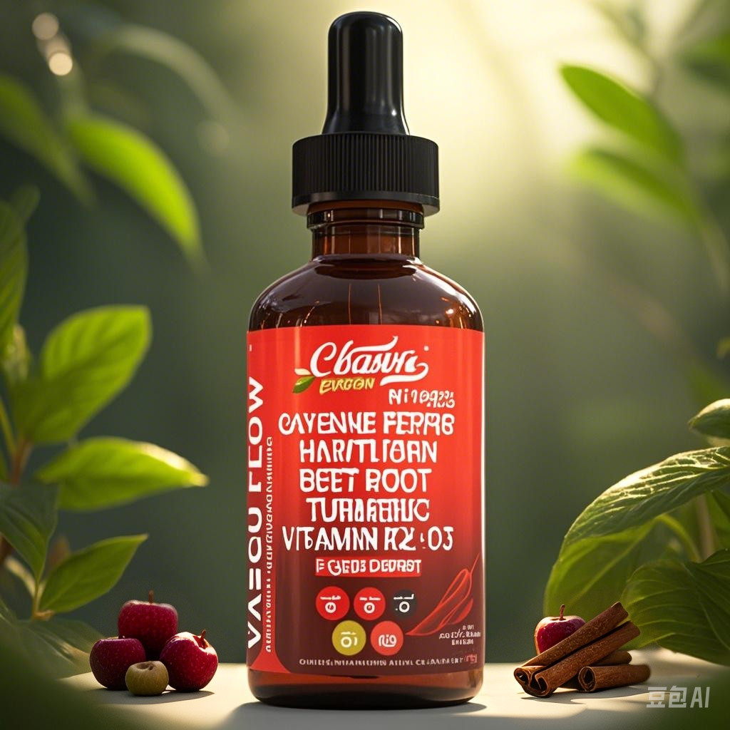 Cayenne Pepper Supplement Liquid Drops + Hawthorn Berry Vitamin D3 K2，Turmeric+