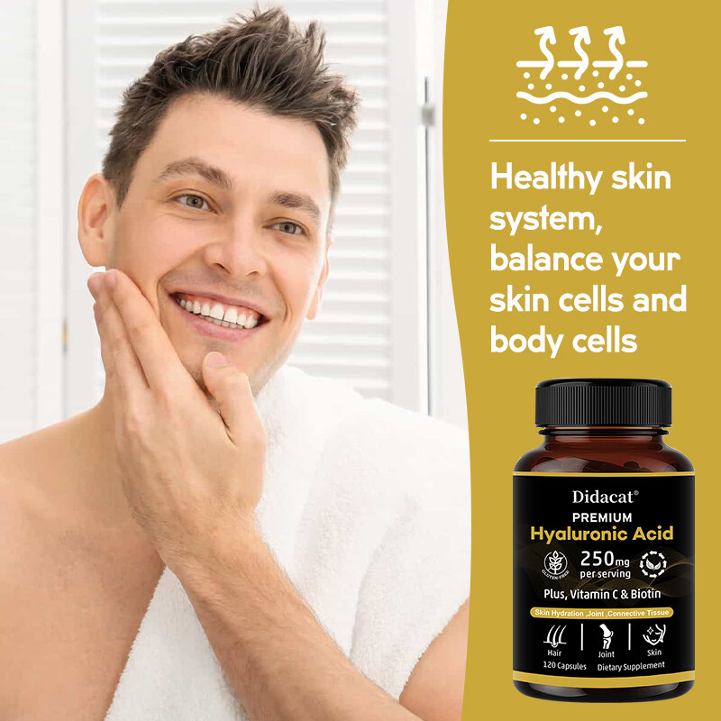 Hyaluronic Acid, Biotin & Vitamin C Capsules AntiAging Hair, Skin & Joint Health