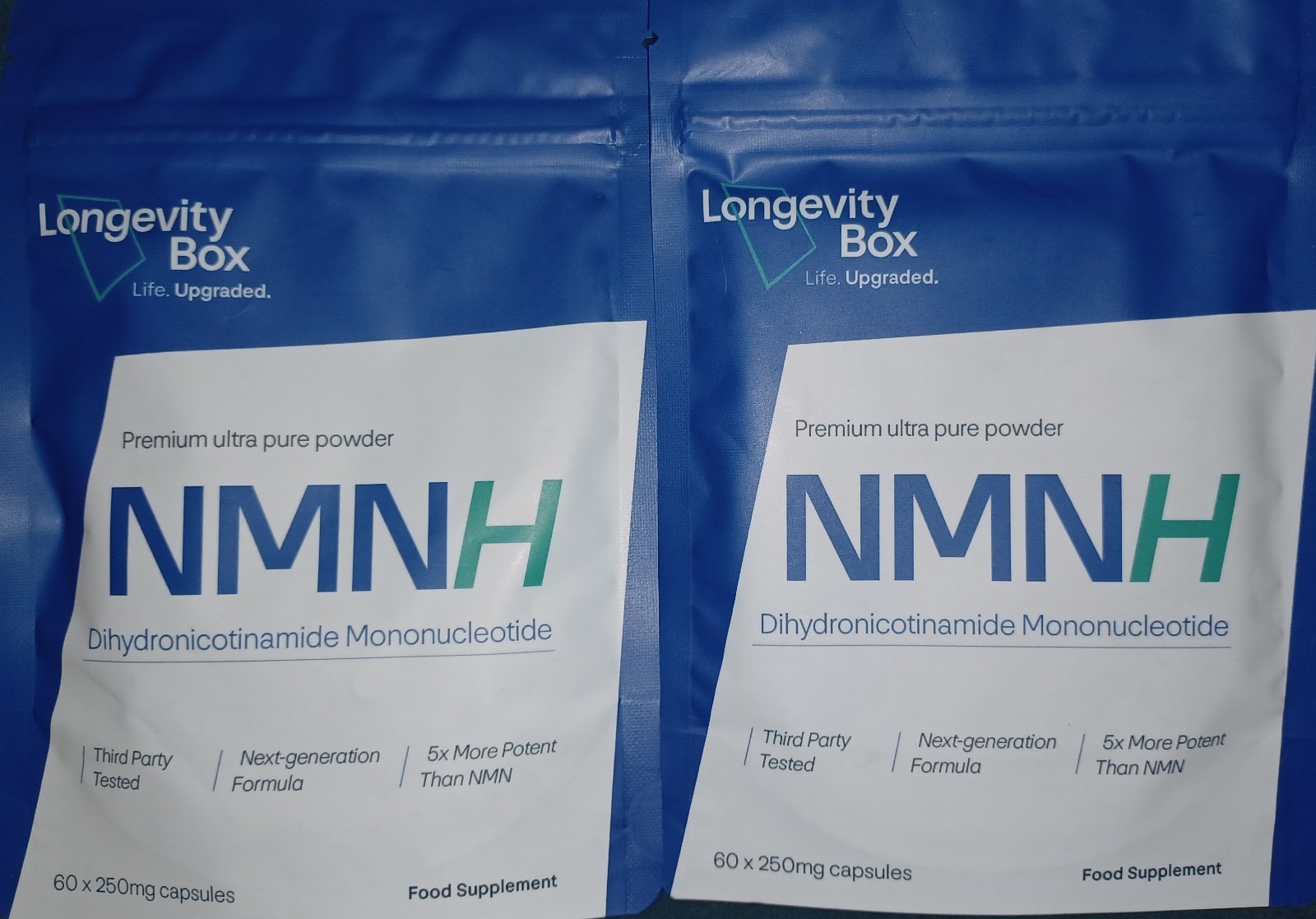 LongevityBox NMNAlternative NMNH 250 mg NAD+ Booster 2 Pack Healthy Aging Caps