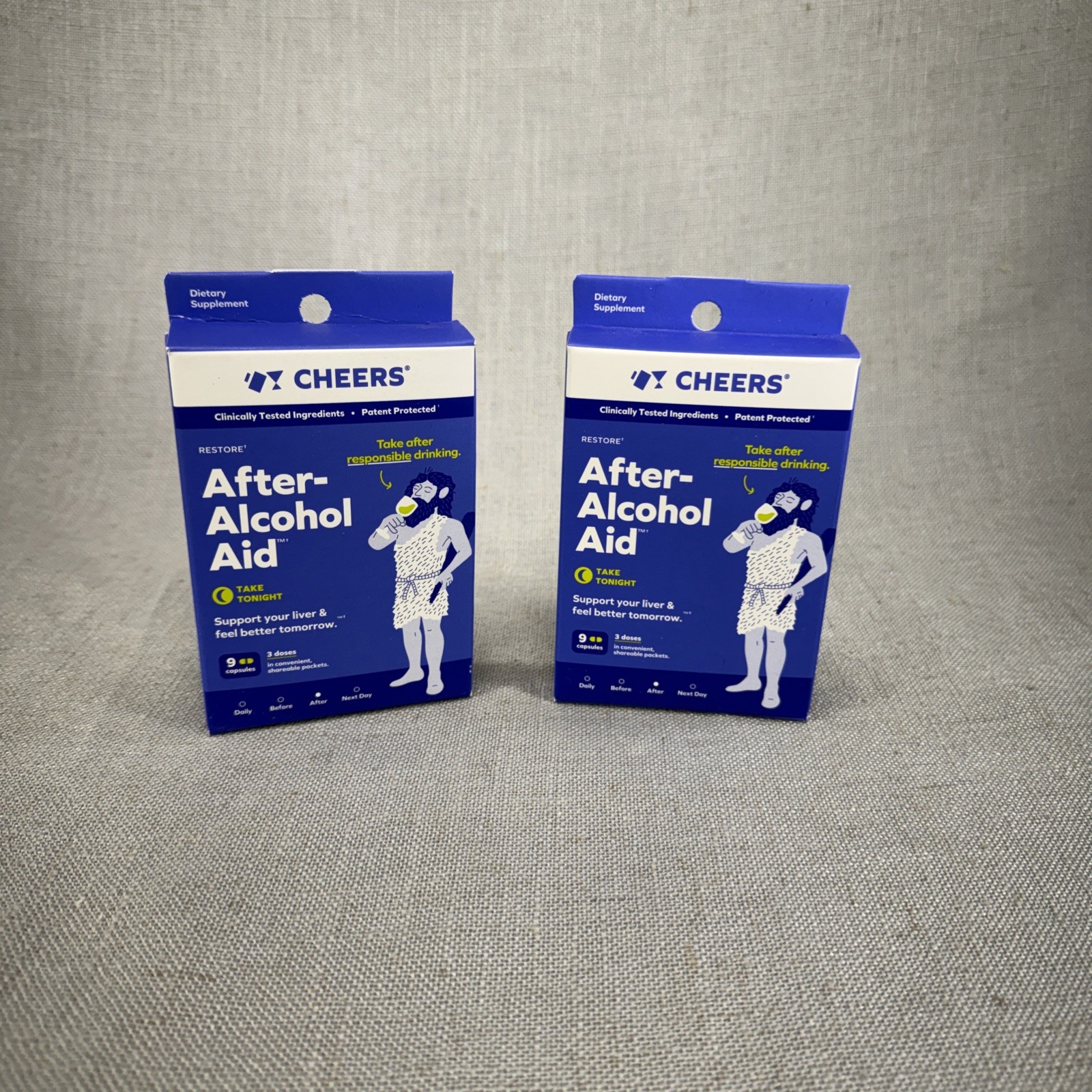 2x Cheer After Alcohol Aid Capsules Each Box Contains 9 Capsules Expires 2027