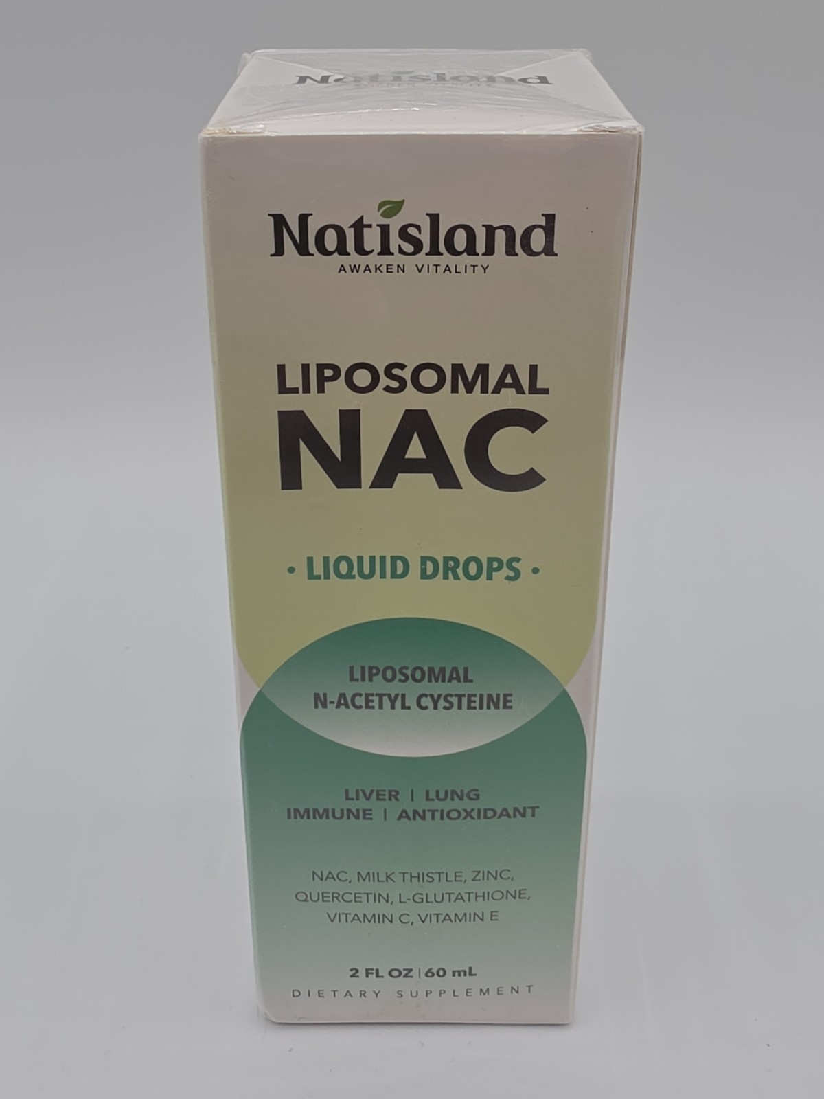 Natisland Liposomal NAC Liquid Drops 2oz 60mL Sealed Exp 11/2027 Vegan