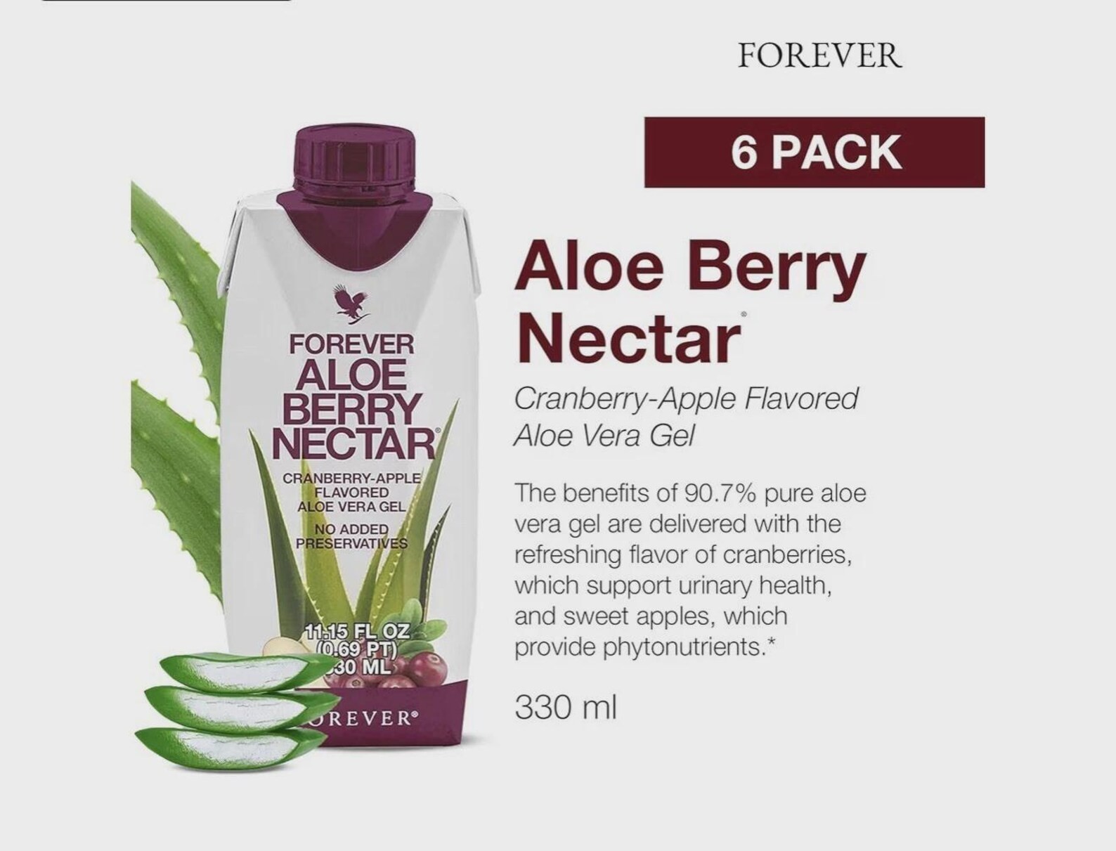 Forever Aloe Vera Gel Berry Nectar Peaches 330ml 12 Pack Variety Bundle Drink