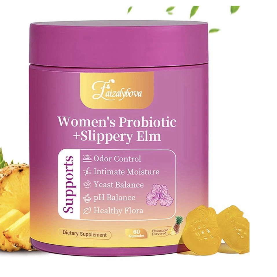 Faizalybova Probiotic + Slippery Elm Gummies Women’s Digestive Vegan 60